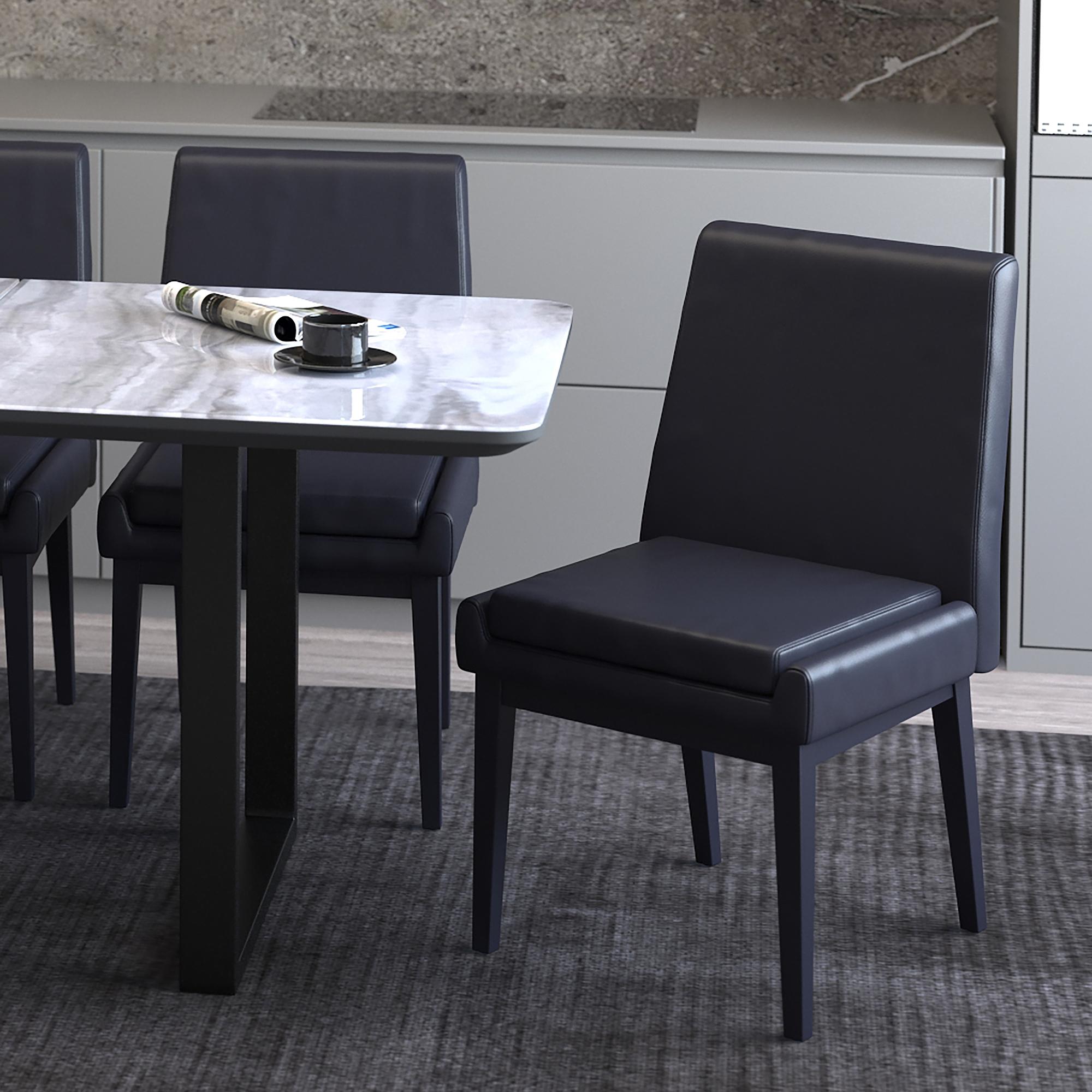  !nspire Cortez 202-081BLK_BK Dining Chair - Black Faux Leather and Black IMAGE 6
