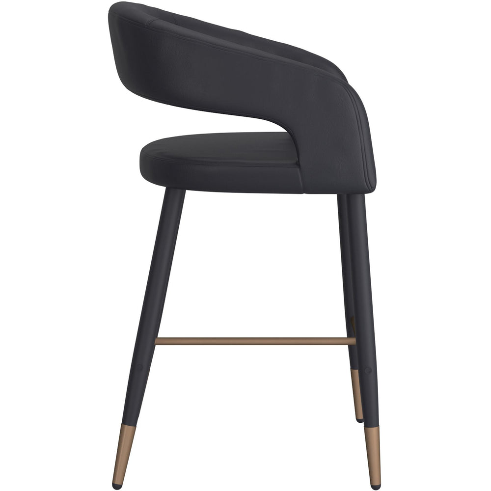  !nspire Crimson 203-096BK 26" Counter Stool - Black Faux Leather and Black and Aged Gold IMAGE 3
