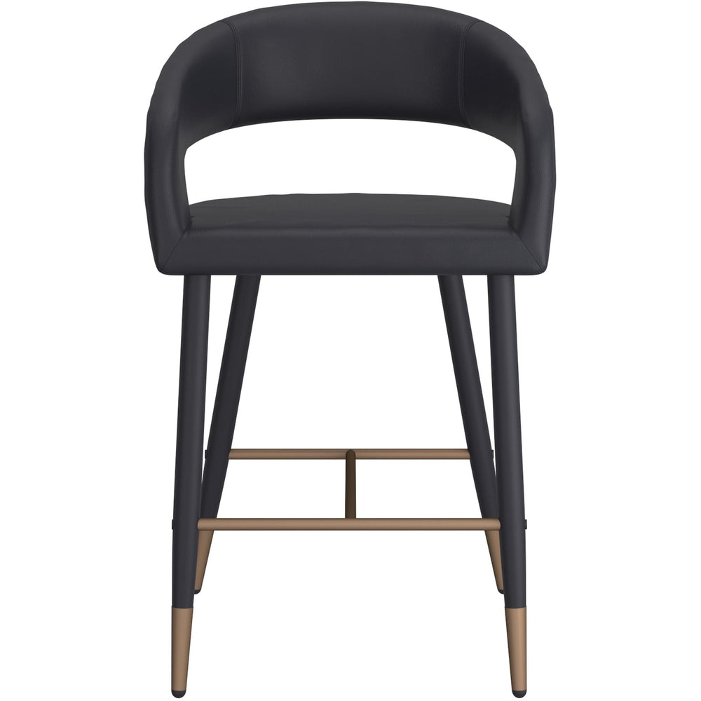  !nspire Crimson 203-096BK 26" Counter Stool - Black Faux Leather and Black and Aged Gold IMAGE 4