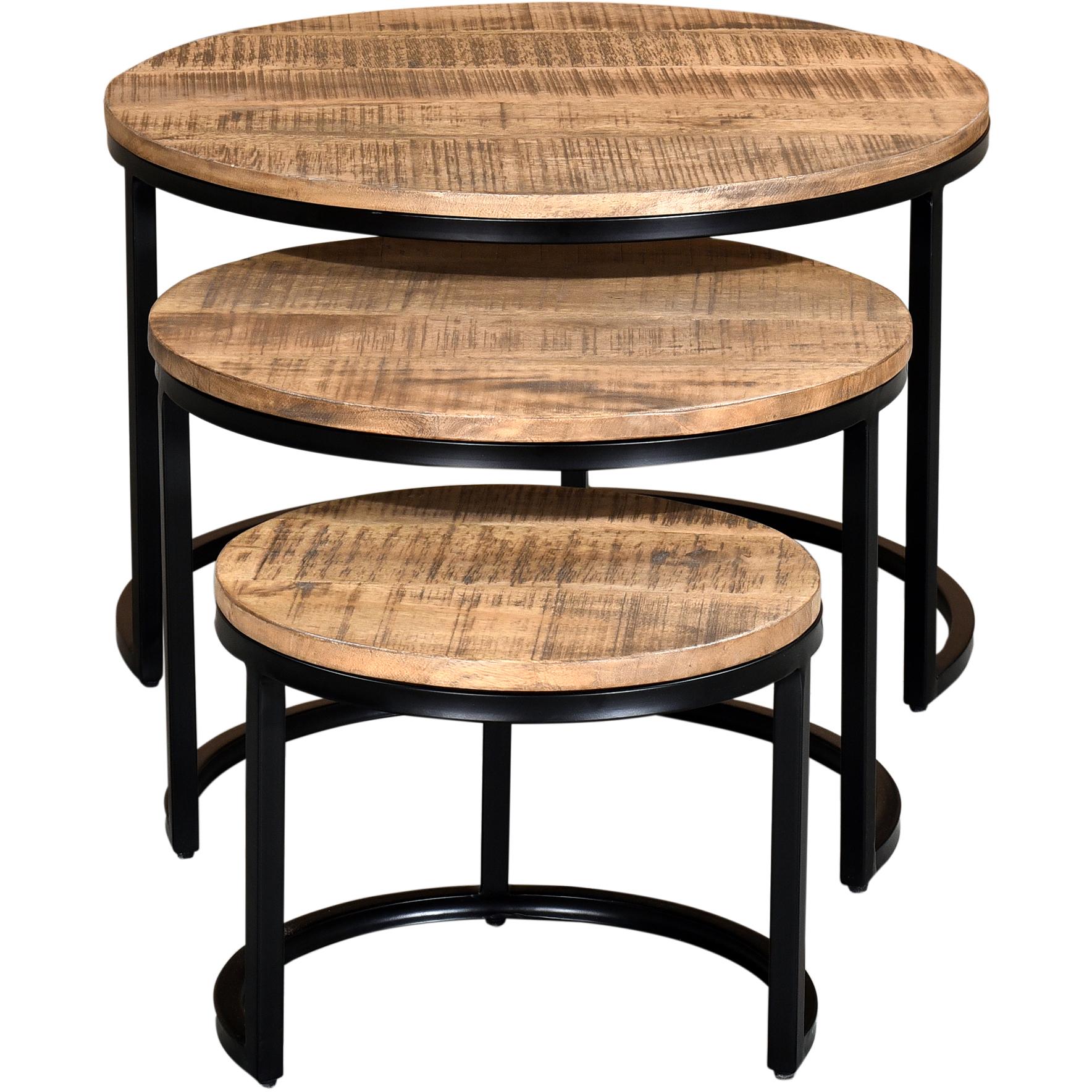  !nspire Darsh 303-403NAT 3 pc Coffee Table Set - Natural and Black IMAGE 2