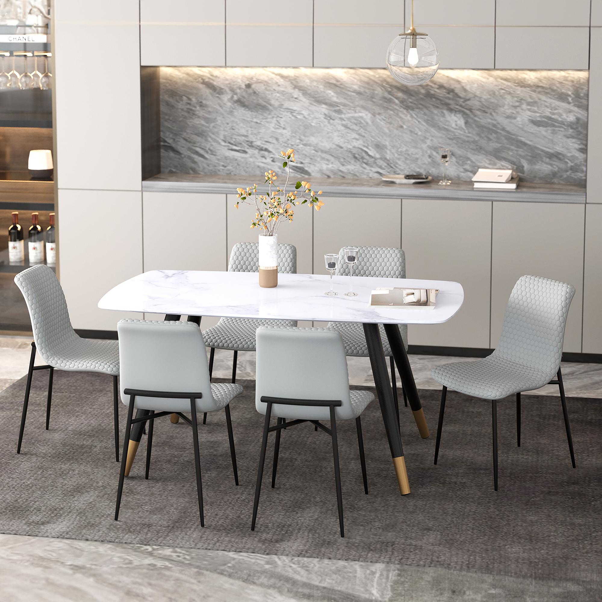  Worldwide Home Furnishings Emery/Brixx 7 pc Dinette 207-294RECWT_083LGY IMAGE 1