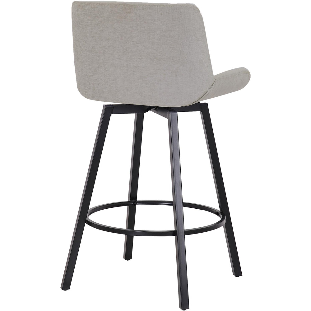  !nspire Fern 203-666GY 26" Counter Stool with Swivel - Grey Fabric and Black IMAGE 2