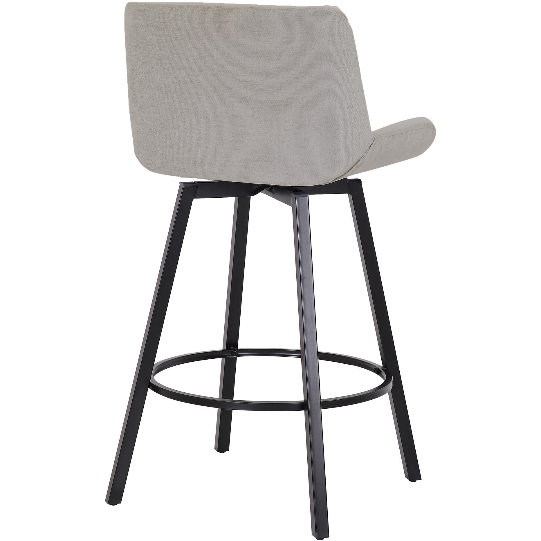  !nspire Fern 203-666GY 26" Counter Stool with Swivel - Grey Fabric and Black IMAGE 2