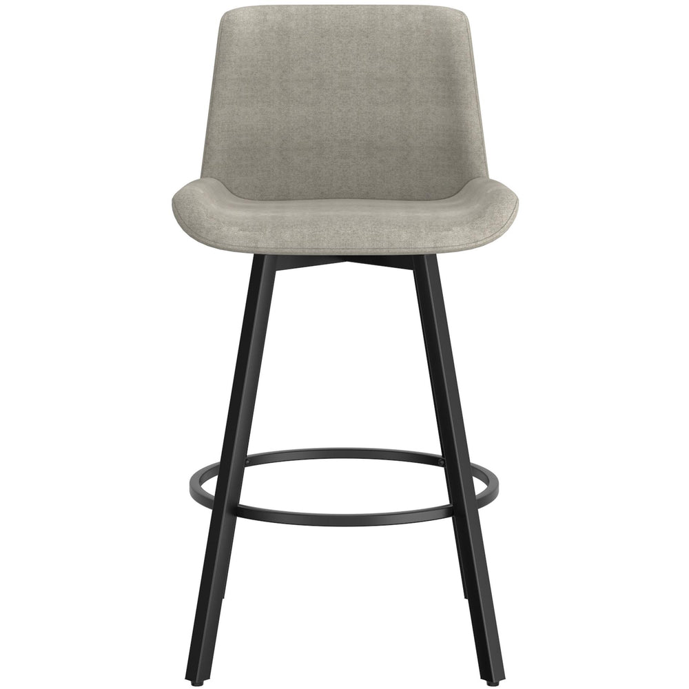  !nspire Fern 203-666GY 26" Counter Stool with Swivel - Grey Fabric and Black IMAGE 4