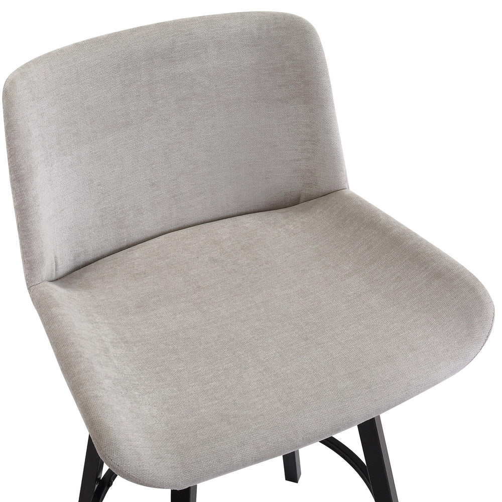  !nspire Fern 203-666GY 26" Counter Stool with Swivel - Grey Fabric and Black IMAGE 5