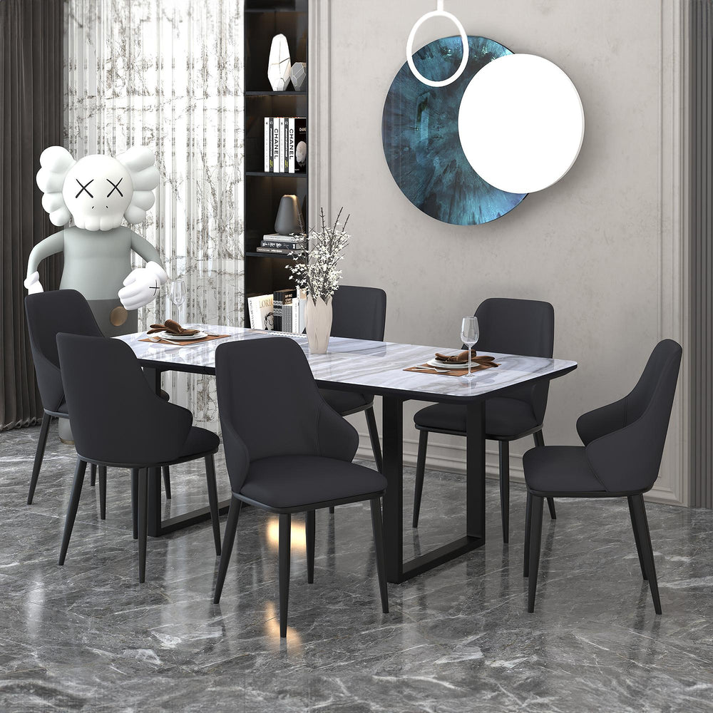 Worldwide Home Furnishings Gavin/Kash 207-360_084BLK 7 pc Dining Set - Black with Black Chair IMAGE 1