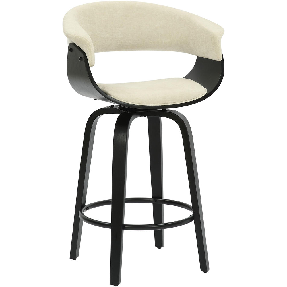  !nspire Holt 203-981BG_BK 26" Counter Stool - Beige Fabric and Black IMAGE 1