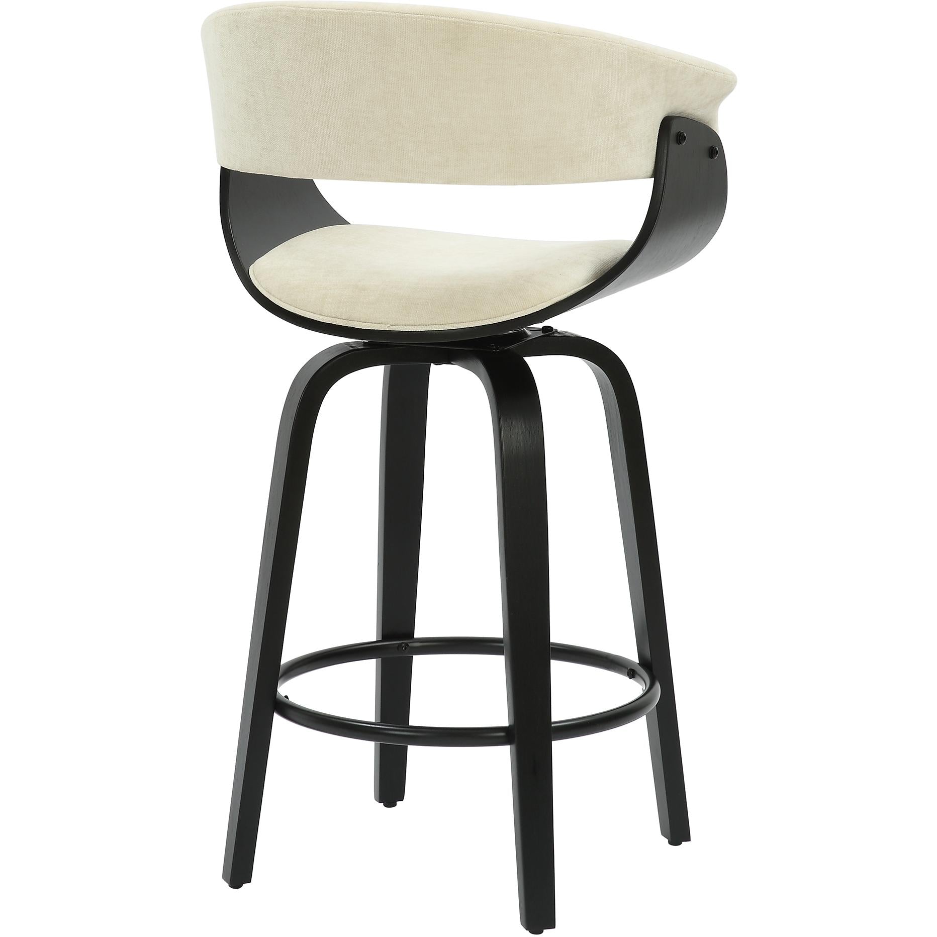  !nspire Holt 203-981BG_BK 26" Counter Stool - Beige Fabric and Black IMAGE 2
