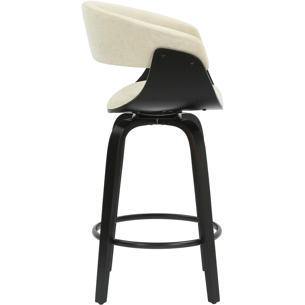  !nspire Holt 203-981BG_BK 26" Counter Stool - Beige Fabric and Black IMAGE 3