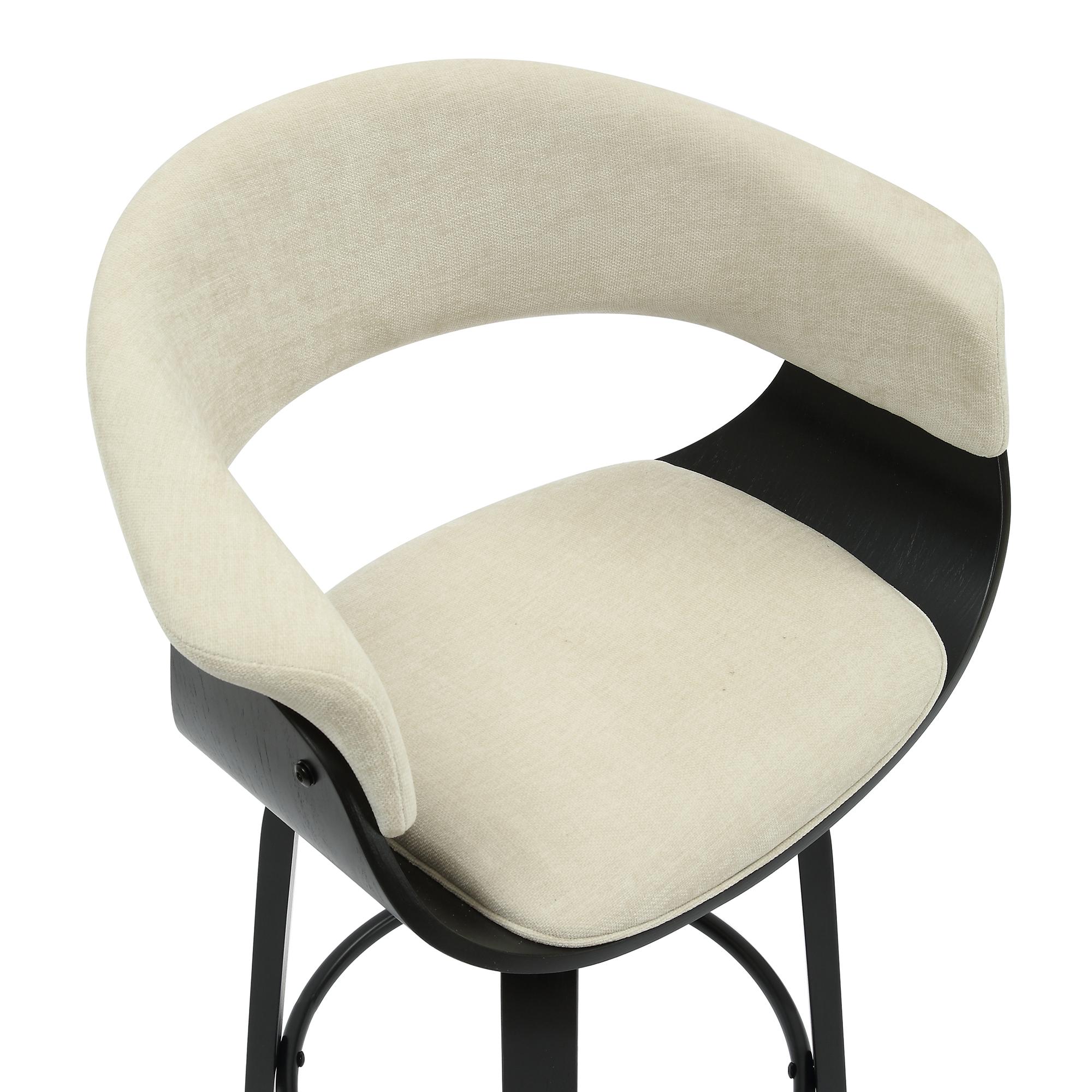  !nspire Holt 203-981BG_BK 26" Counter Stool - Beige Fabric and Black IMAGE 5