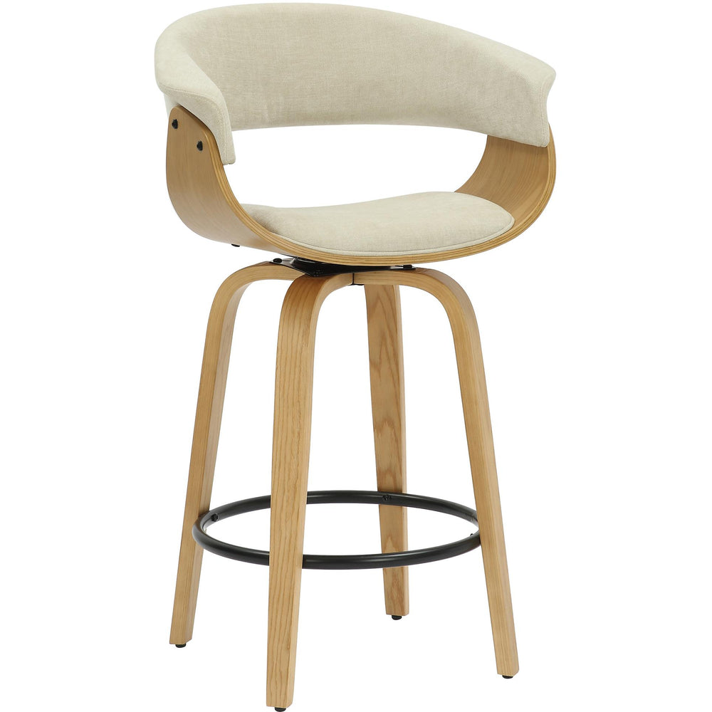  !nspire Holt 203-981BG_NT 26" Counter Stool - Beige Fabric and Natural IMAGE 1