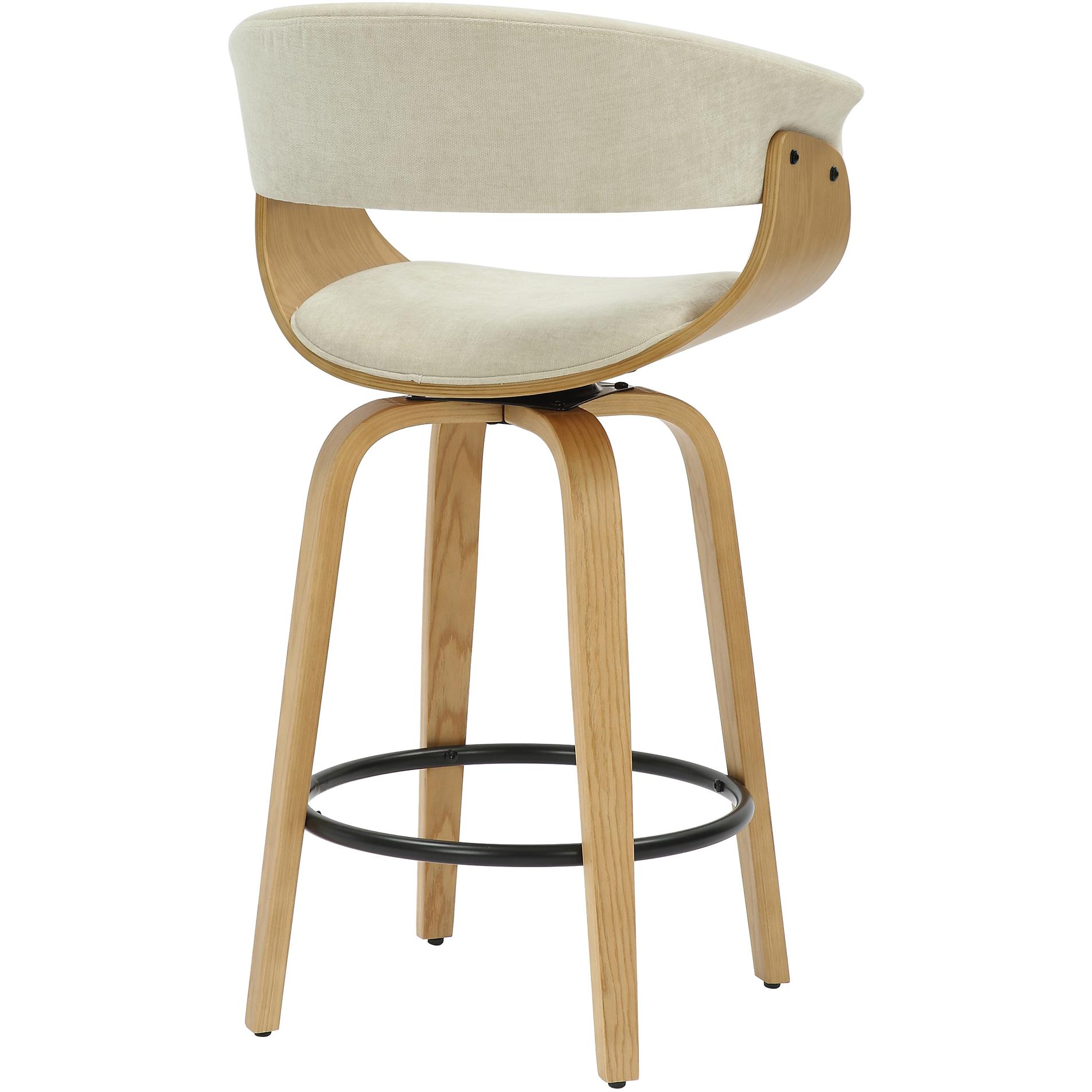  !nspire Holt 203-981BG_NT 26" Counter Stool - Beige Fabric and Natural IMAGE 2