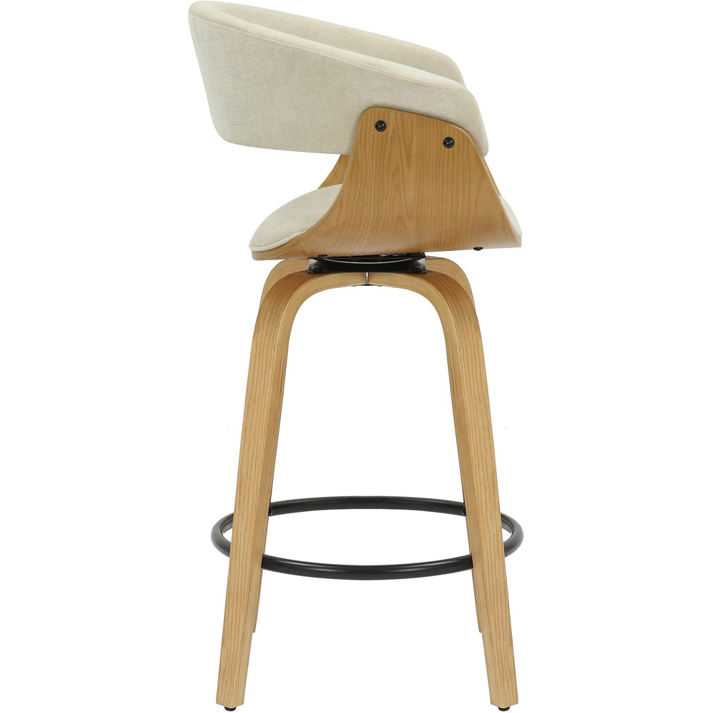  !nspire Holt 203-981BG_NT 26" Counter Stool - Beige Fabric and Natural IMAGE 3