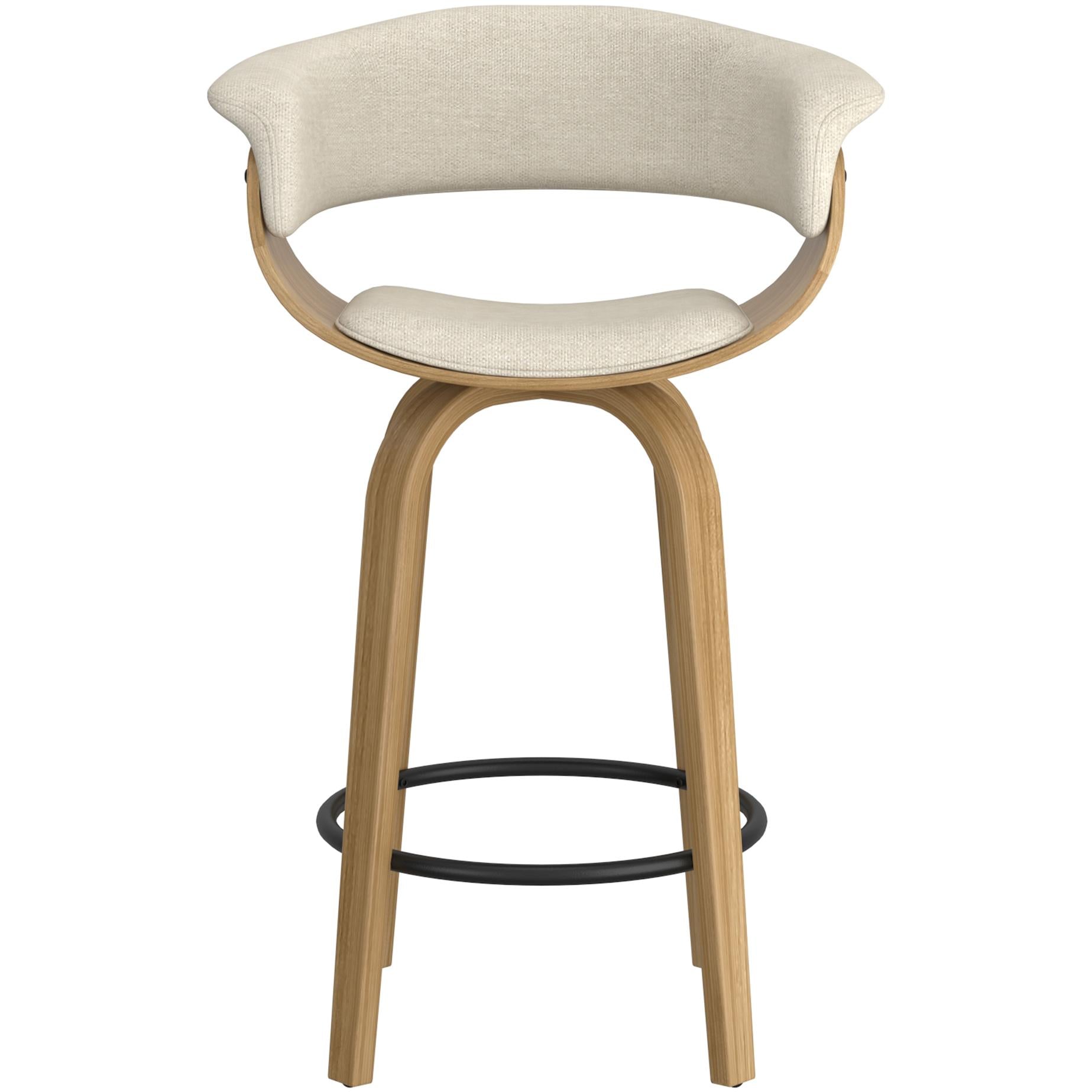  !nspire Holt 203-981BG_NT 26" Counter Stool - Beige Fabric and Natural IMAGE 4