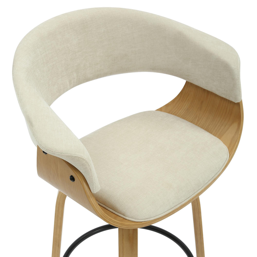  !nspire Holt 203-981BG_NT 26" Counter Stool - Beige Fabric and Natural IMAGE 5