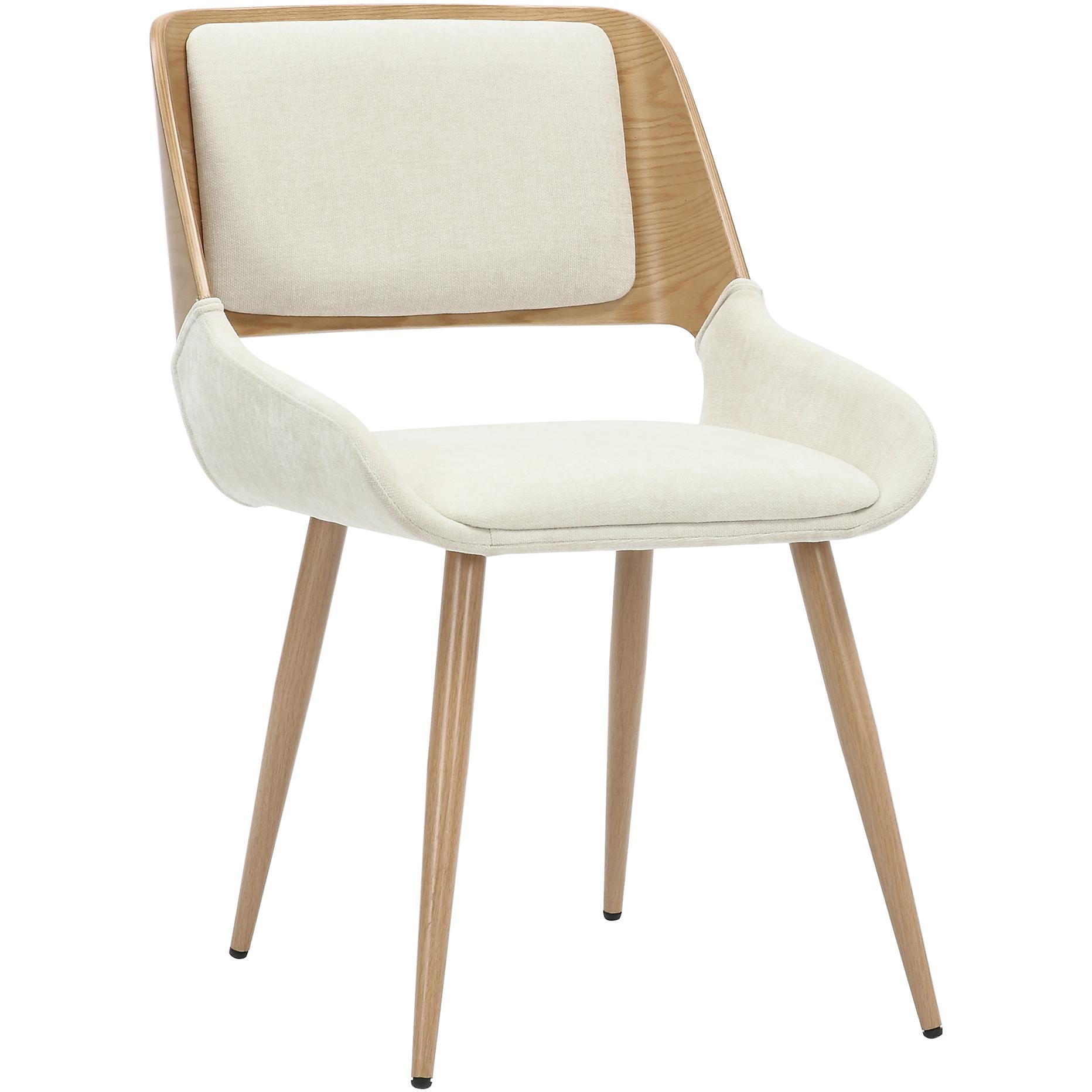  !nspire Hudson 202-582BG Dining Chair - Beige Fabric and Natural Metal and Wood IMAGE 1