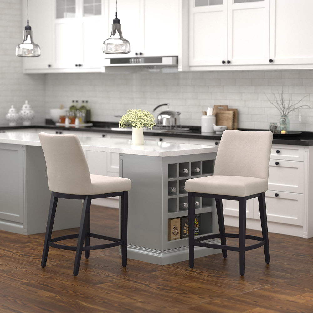  !nspire Jace 203-082BEG_BK 26" Counter Stool - Beige Fabric and Black IMAGE 6