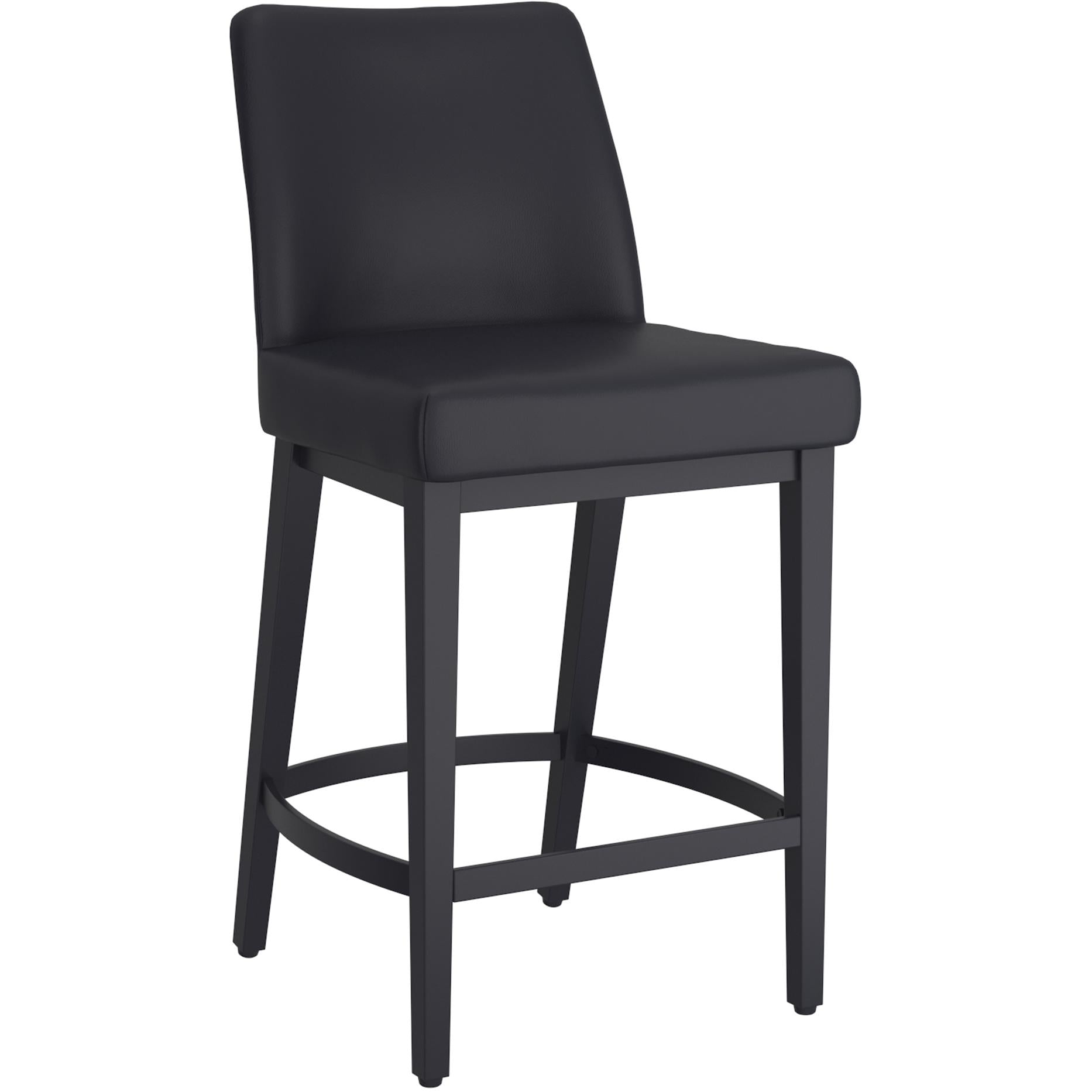  !nspire Jace 203-082PUBLK_BK 26" Counter Stool - Black Faux Leather and Black IMAGE 1