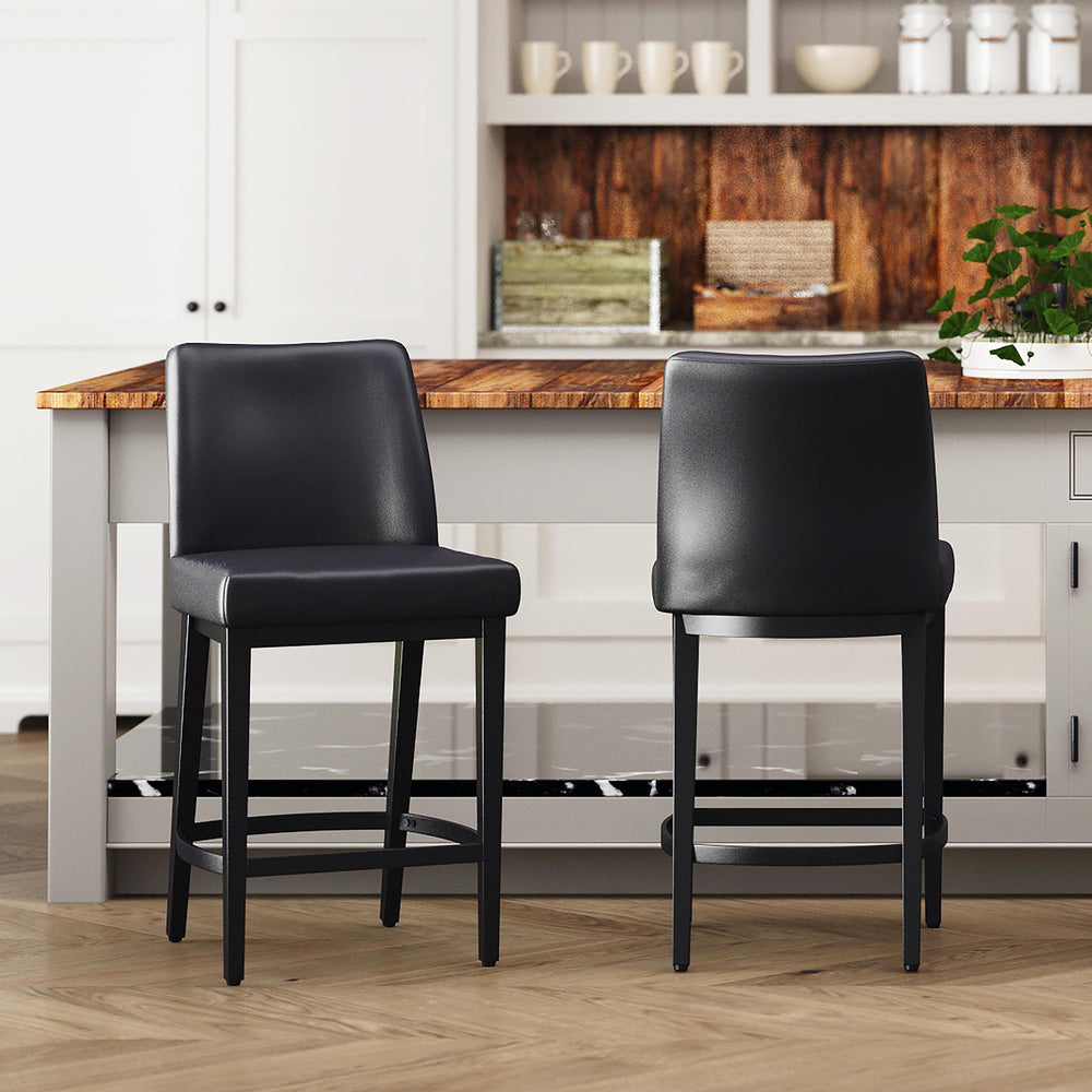  !nspire Jace 203-082PUBLK_BK 26" Counter Stool - Black Faux Leather and Black IMAGE 6