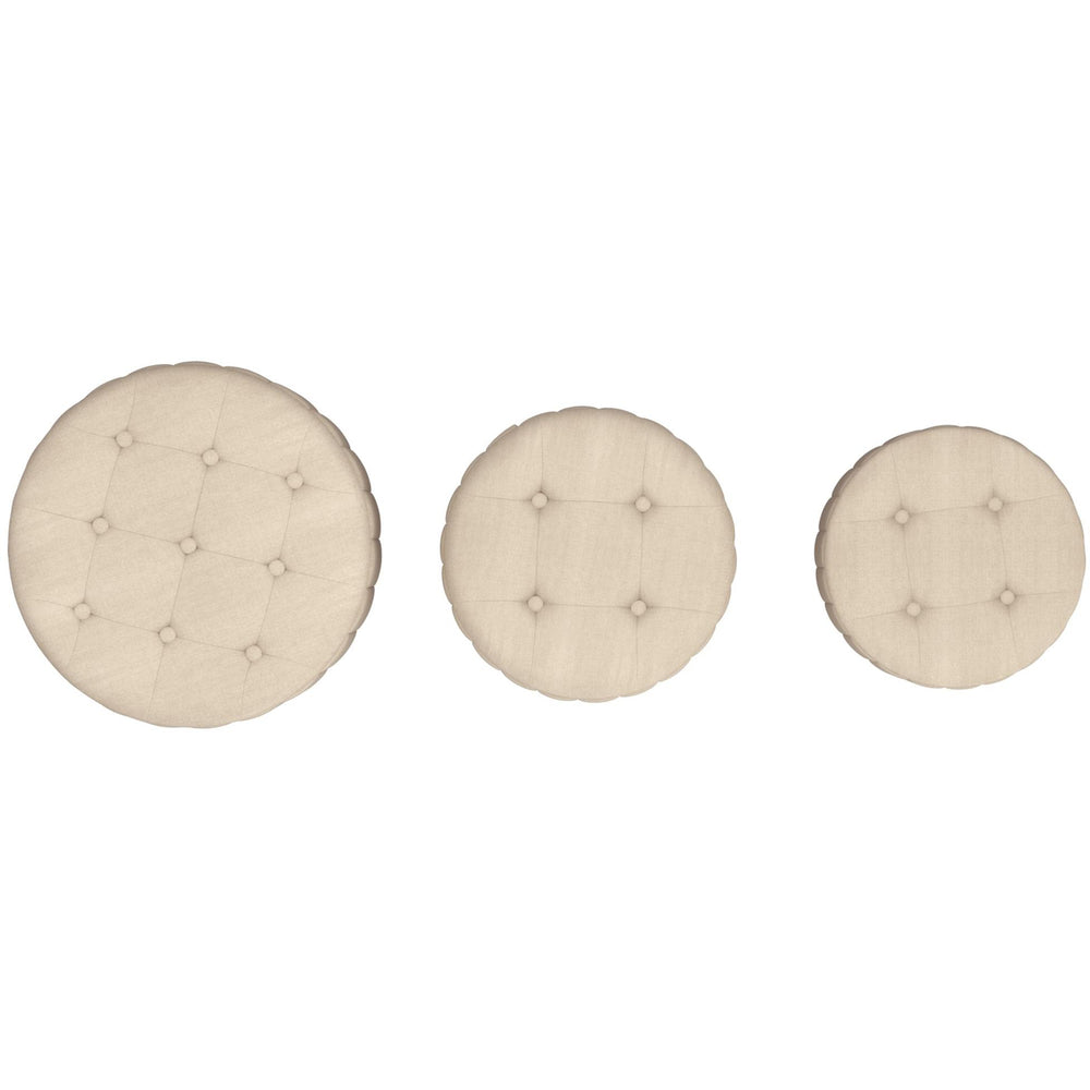  !nspire Lexi 402-173BG_BK 3 pc Round Storage Ottoman Set - Beige and Black IMAGE 3