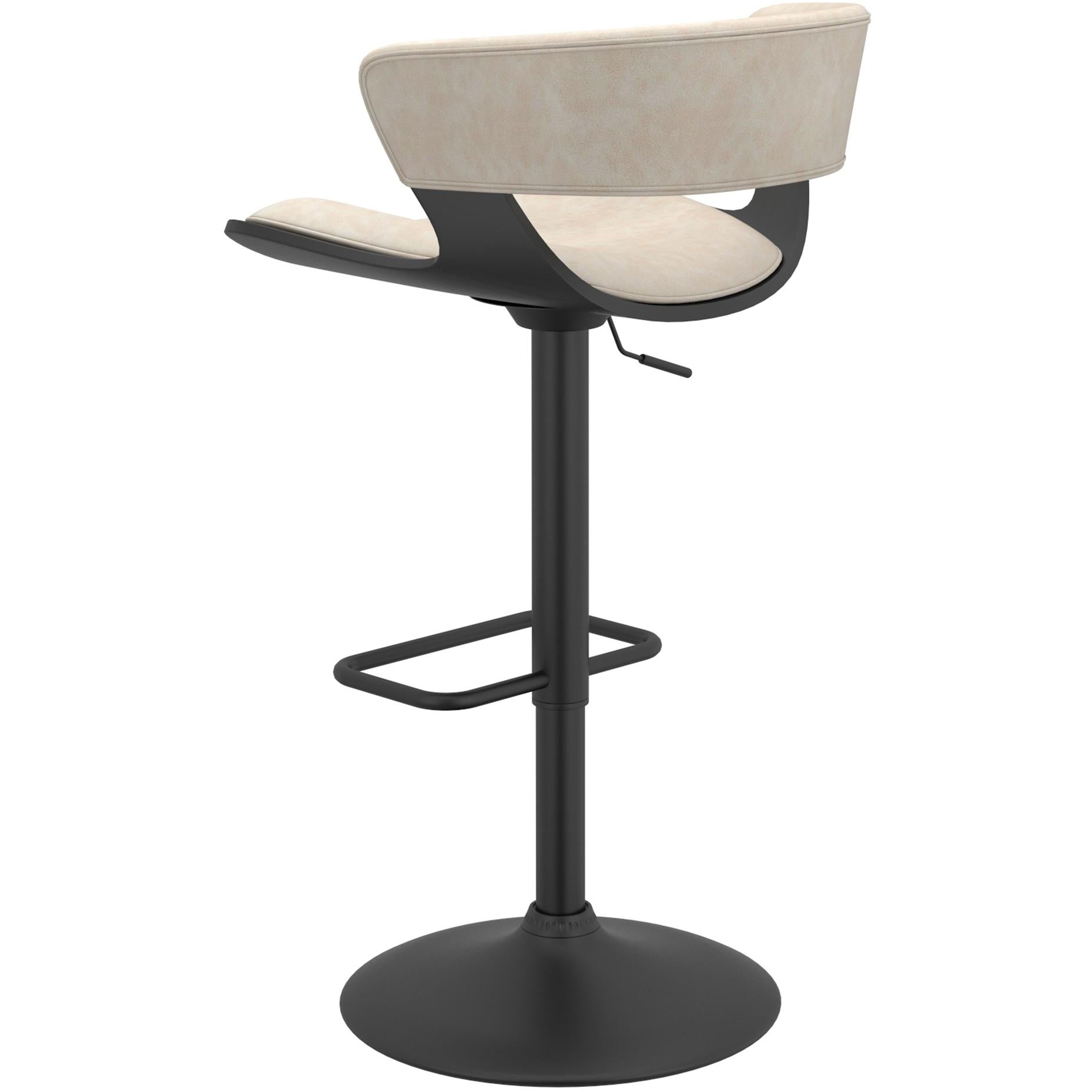  !nspire Rover 203-554IV Adjustable Air Lift Stool - Ivory and Black IMAGE 2