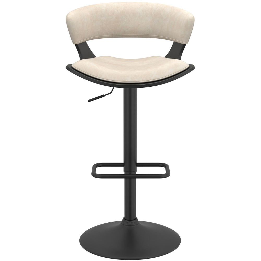  !nspire Rover 203-554IV Adjustable Air Lift Stool - Ivory and Black IMAGE 4