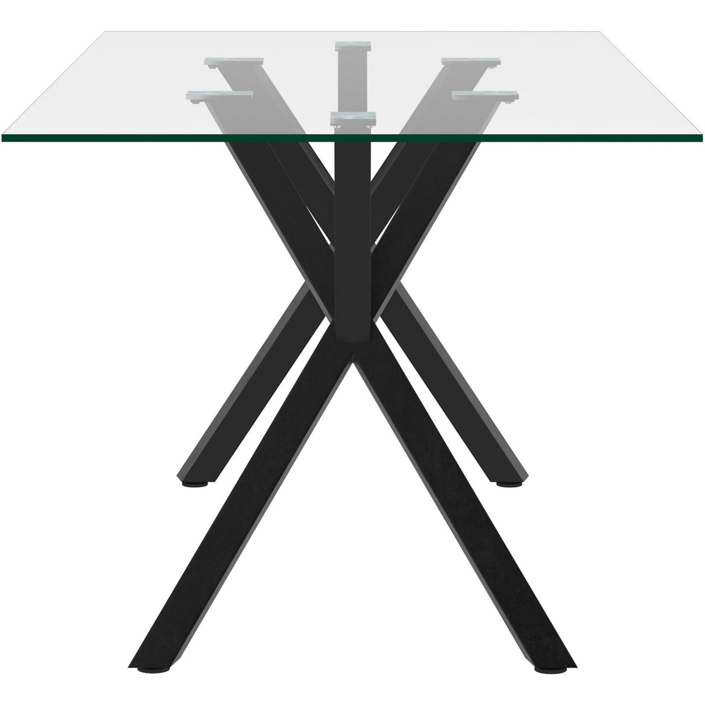  Worldwide Home Furnishings Stark/Archer 207-535BK_089CH 7 pc Dining Set - Black with Charcoal Chair IMAGE 3