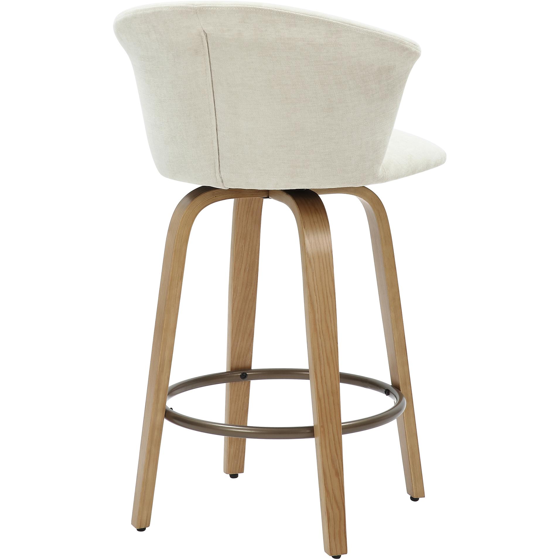  !nspire Tula 203-583BEG 26" Counter Stool - Beige Fabric and Natural IMAGE 2