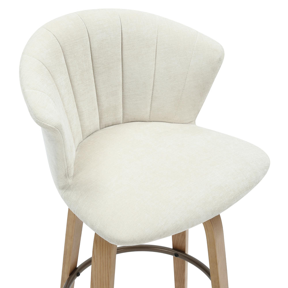 !nspire Tula 203-583BEG 26" Counter Stool - Beige Fabric and Natural IMAGE 5