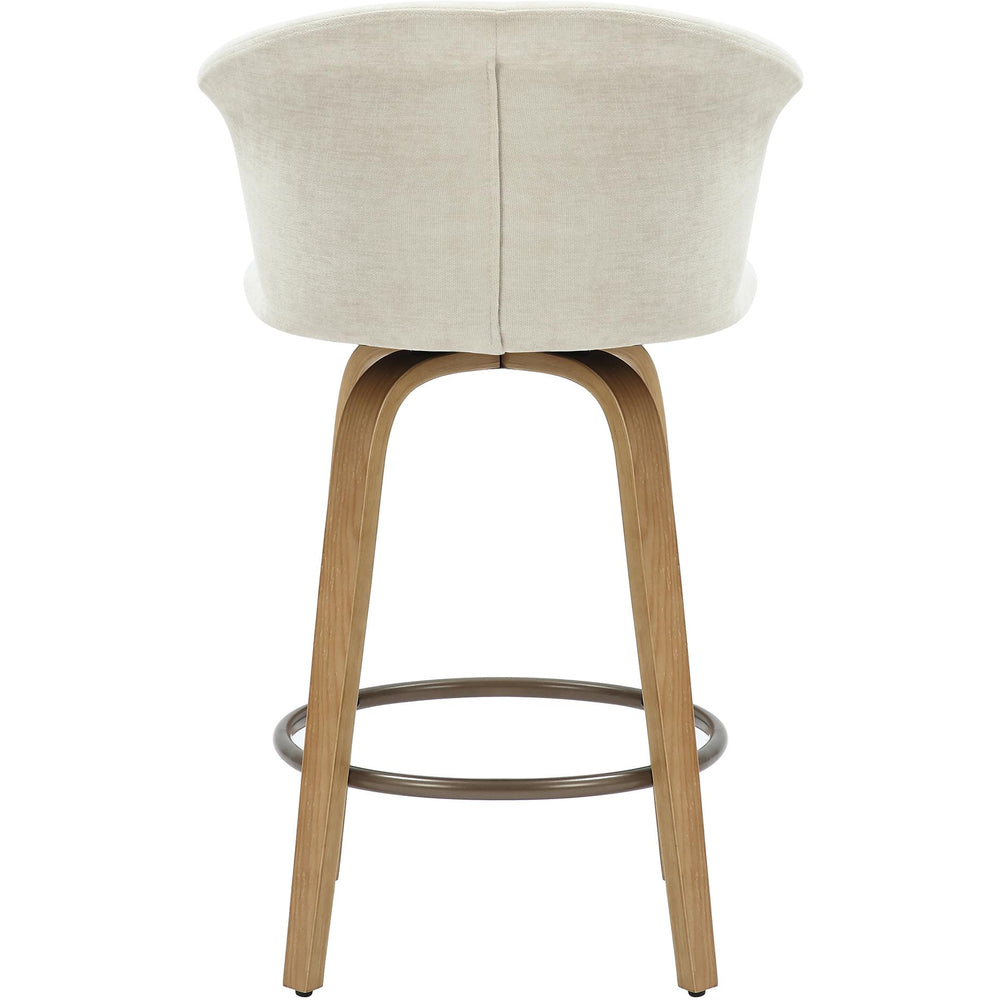  !nspire Tula 203-583BEG 26" Counter Stool - Beige Fabric and Natural IMAGE 6