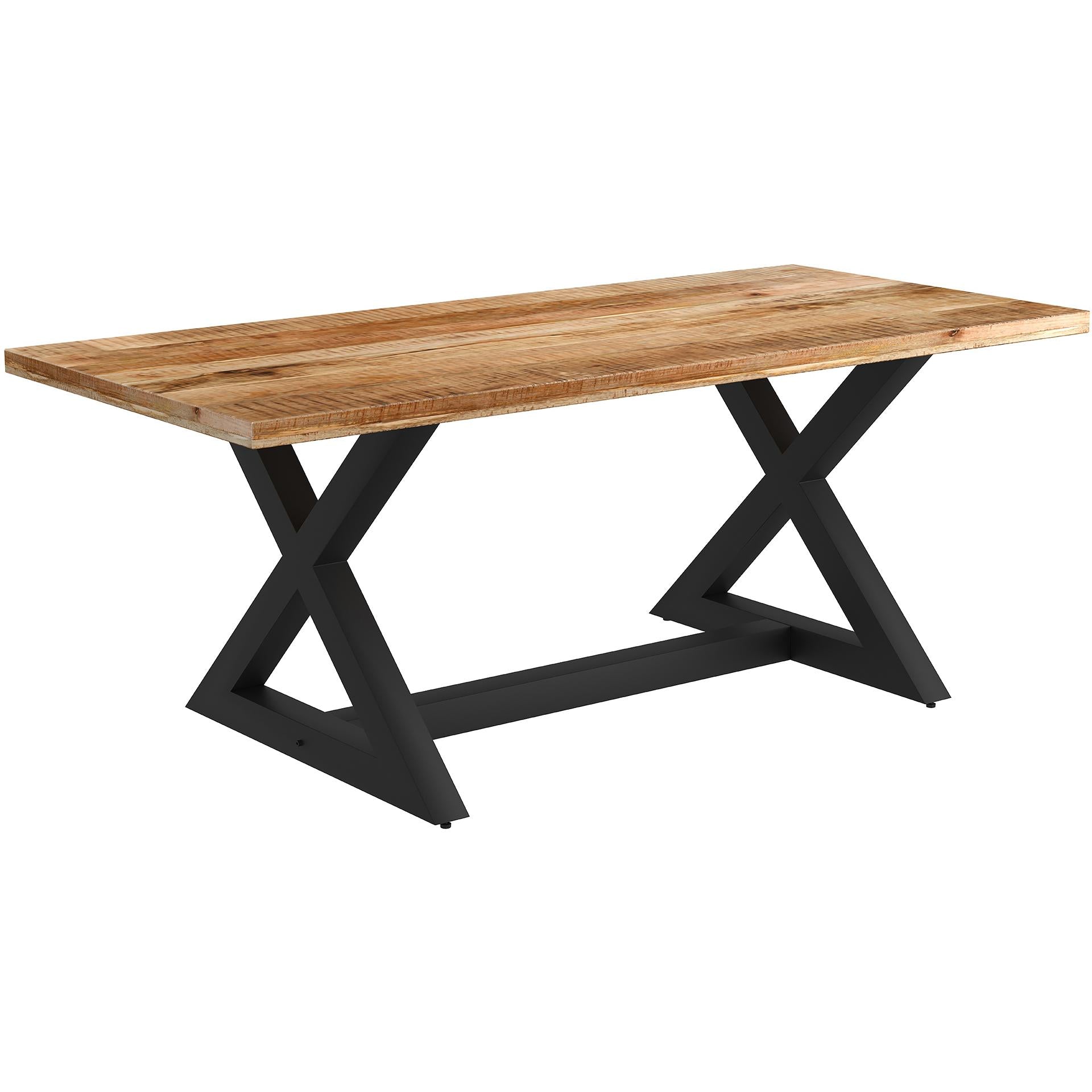  !nspire Zax/Cortez 207-147NATBK_081BEG_BK 7 pc Dining Set - Natural with Beige and Black Chair IMAGE 2