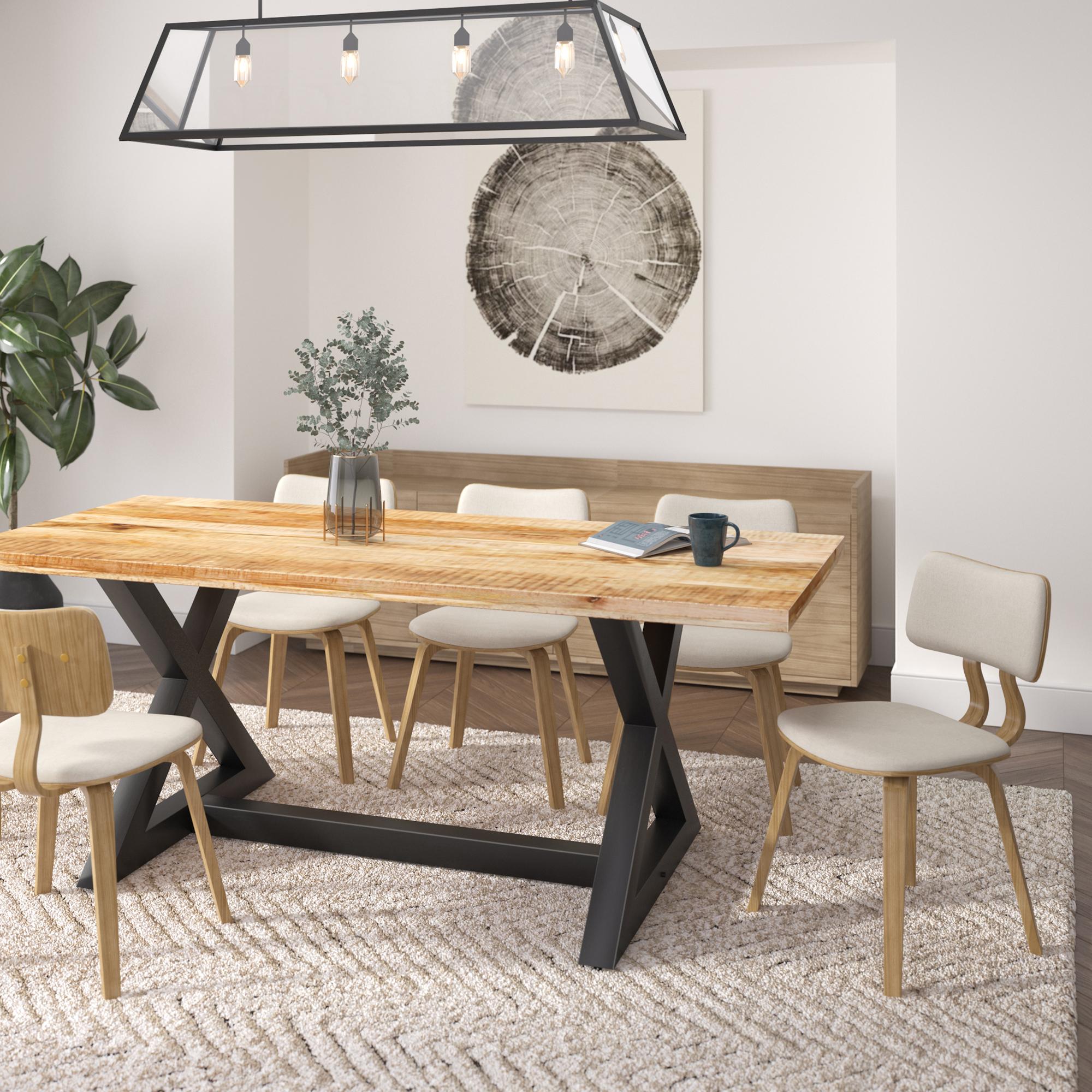  !nspire Zuni 202-581BG Dining Chair - Beige Fabric and Natural IMAGE 7