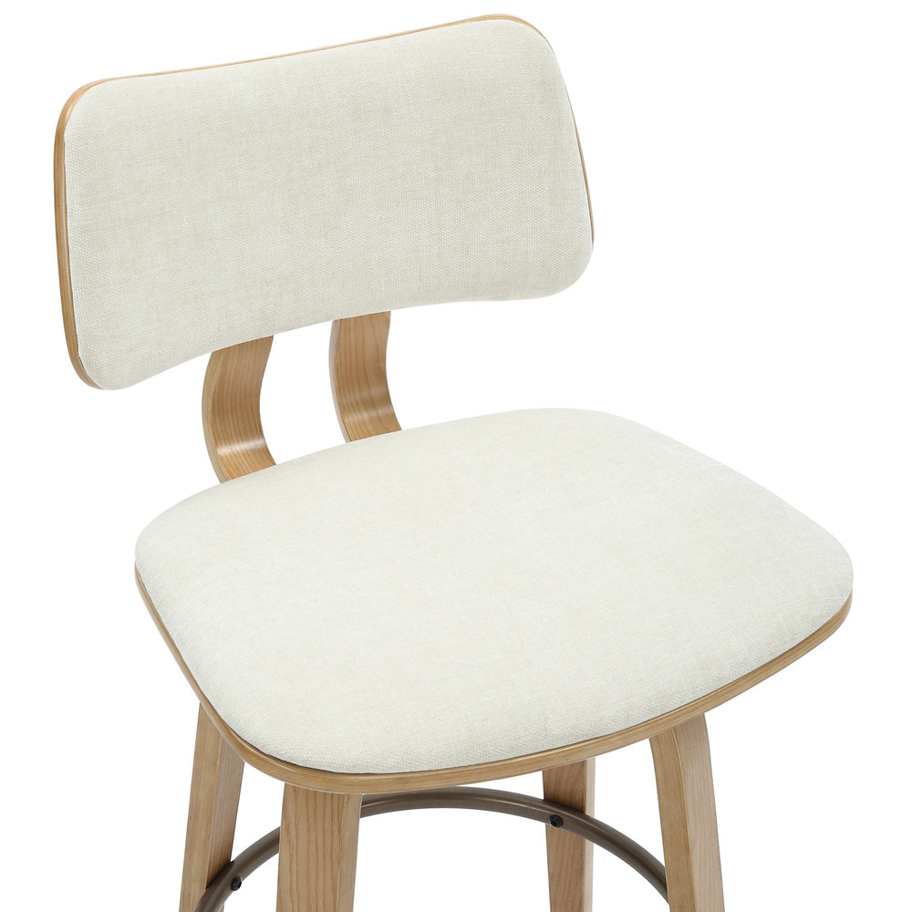  !nspire Zuni 203-581BG 26" Counter Stool with Swivel - Beige Fabric and Natural IMAGE 6