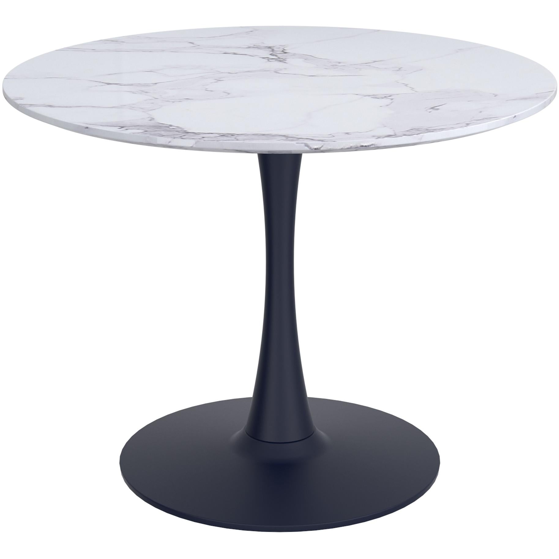  !nspire Zilo/Kash 207-671SBK_084BEG 5 pc Dining Set - Faux Marble and Black with Beige Chair IMAGE 2