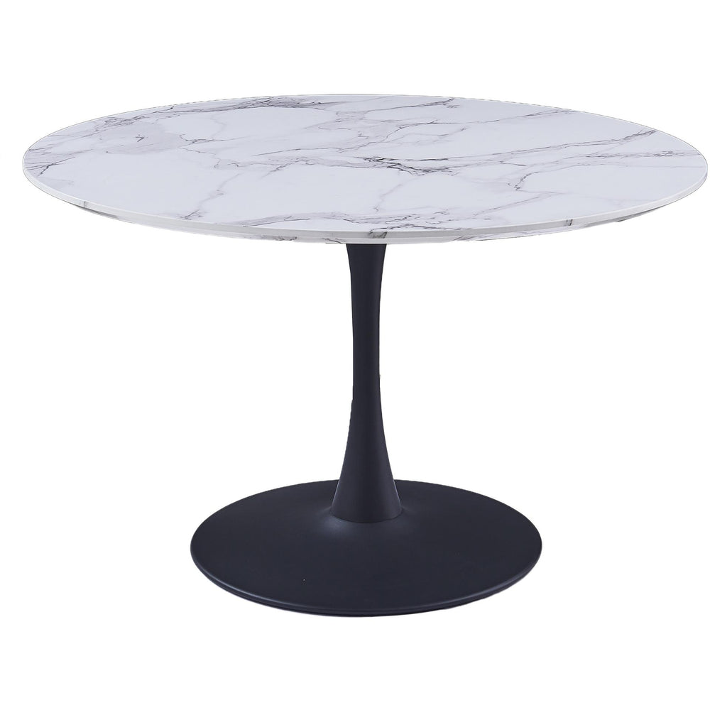  !nspire Zilo/Zeke 207-671LBK_090CH 7 pc Dining Set - Faux Marble and Black with Charcoal Chair IMAGE 2