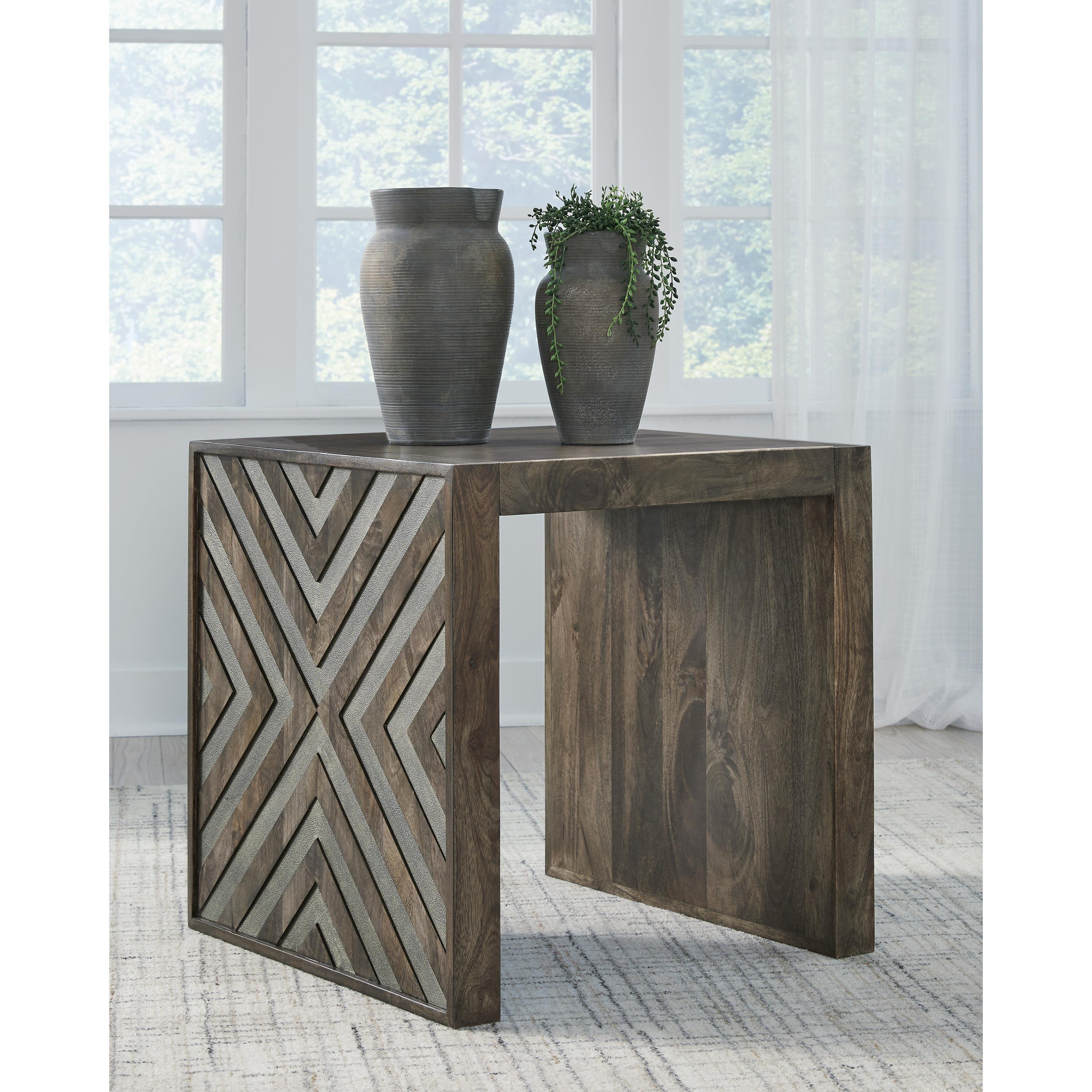 Signature Design by Ashley Dreggan T567-2 Square End Table IMAGE 4