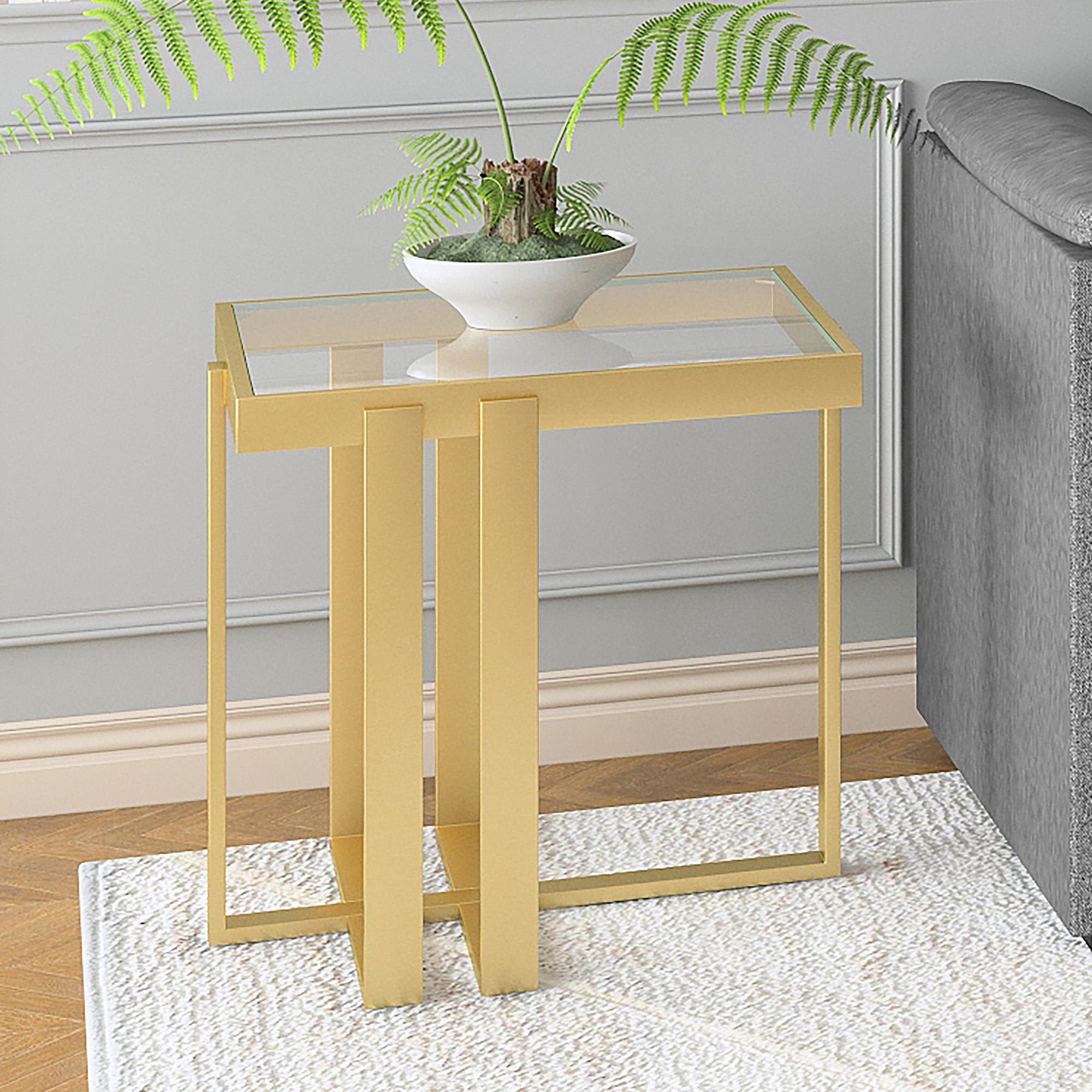  !nspire Paxton 501-167GL Accent Table - Brushed Gold IMAGE 2