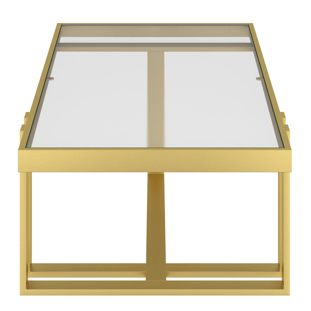  !nspire Paxton 301-167GL Rectangular Coffee Table - Brushed Gold IMAGE 4