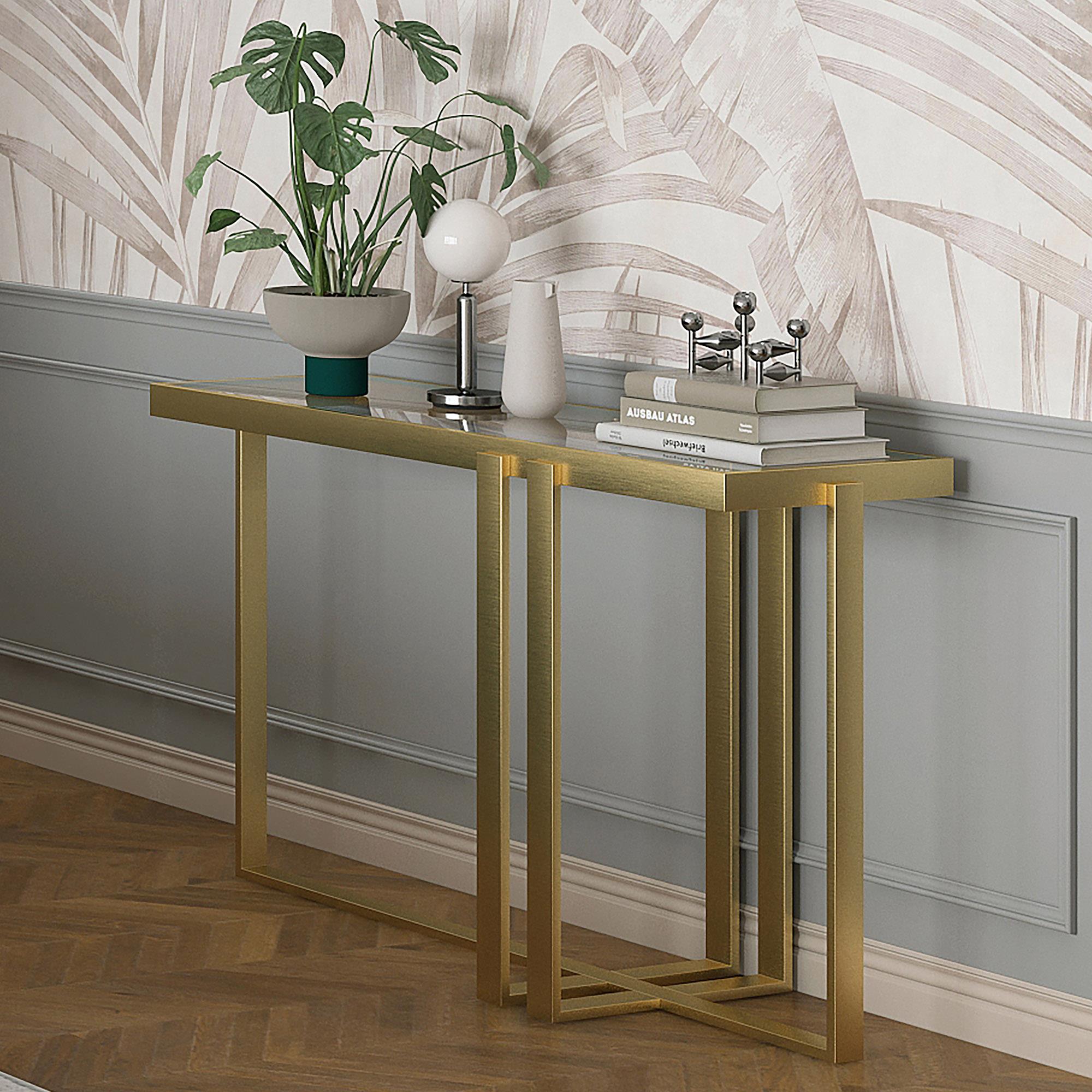  !nspire Paxton 502-167GL Console Table - Brushed Gold IMAGE 2