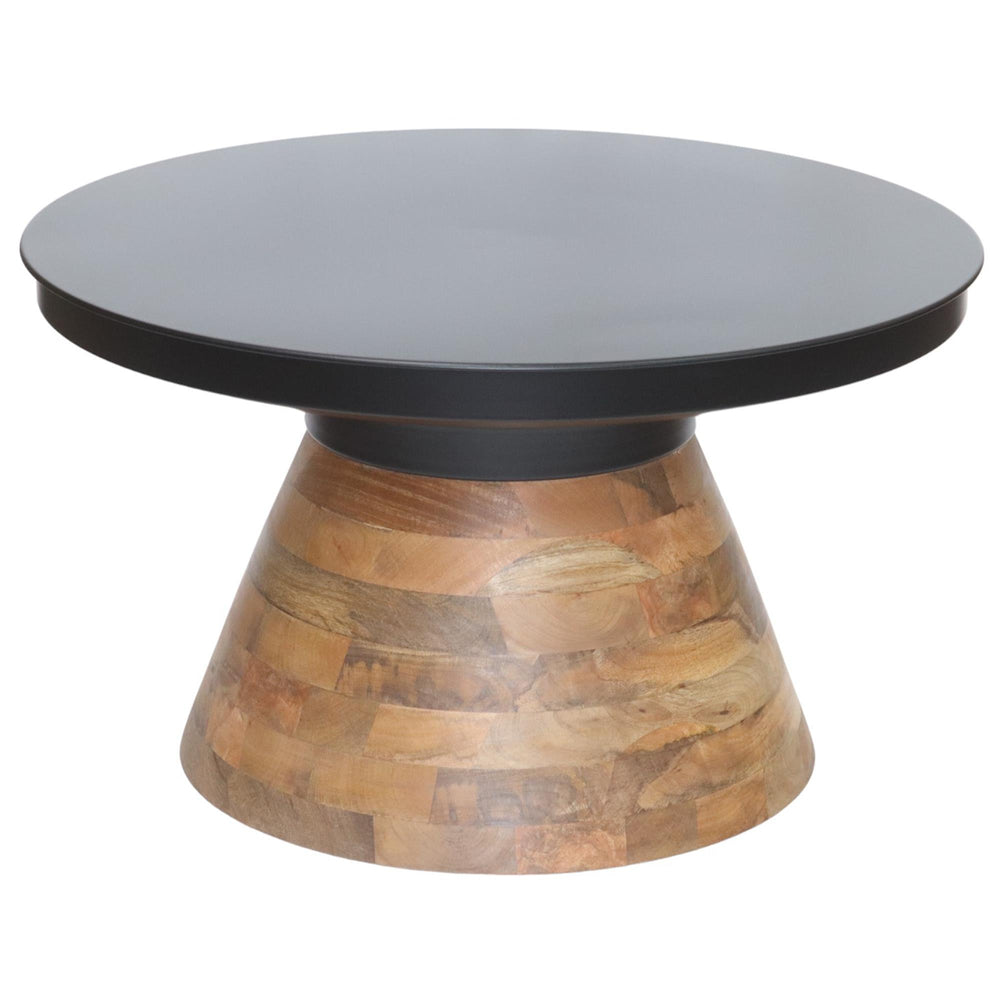  !nspire Boden 301-229BK Round Coffee Table - Black and Walnut IMAGE 4