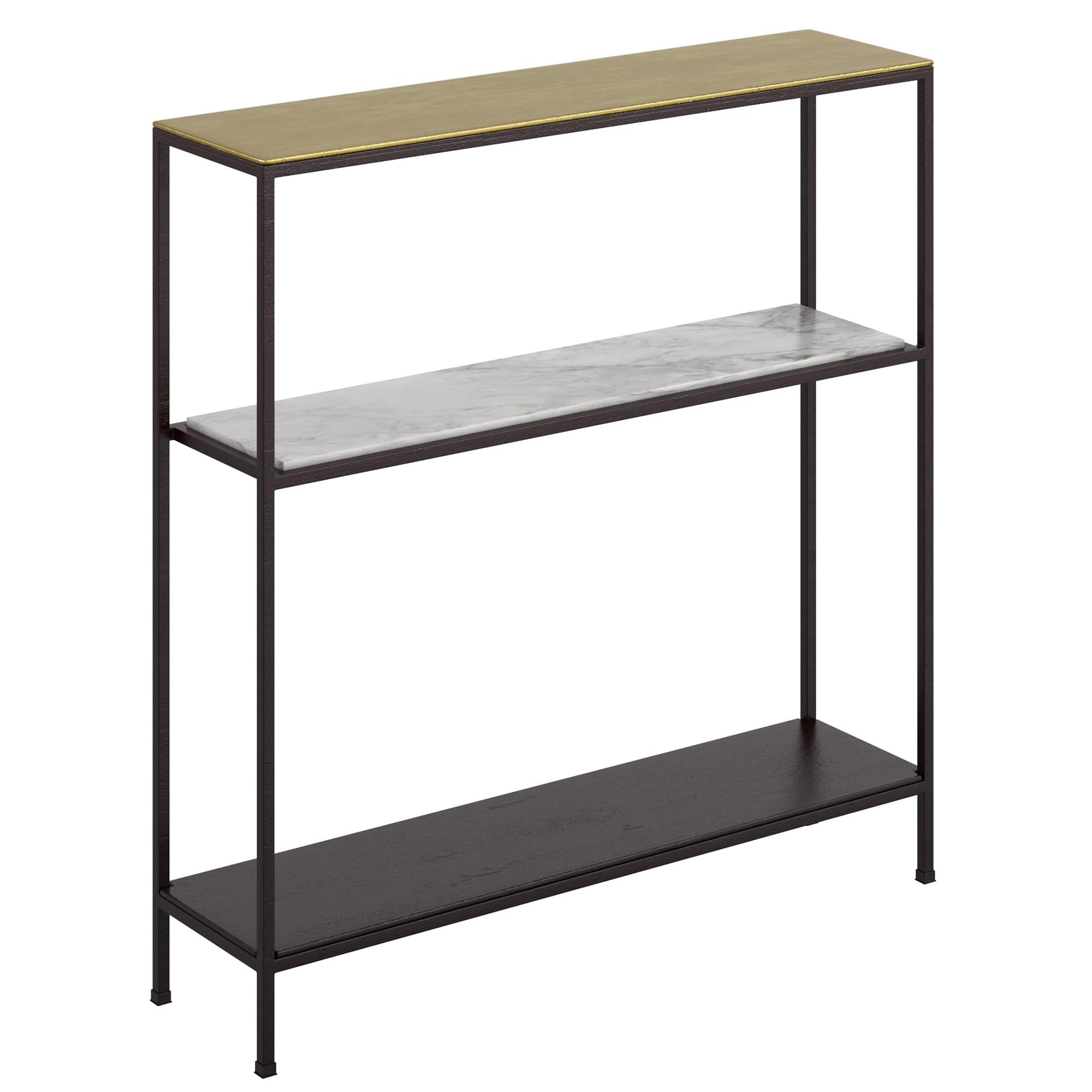  !nspire Izzy 502-179GL_BK Console Table - Antique Gold and Black IMAGE 1