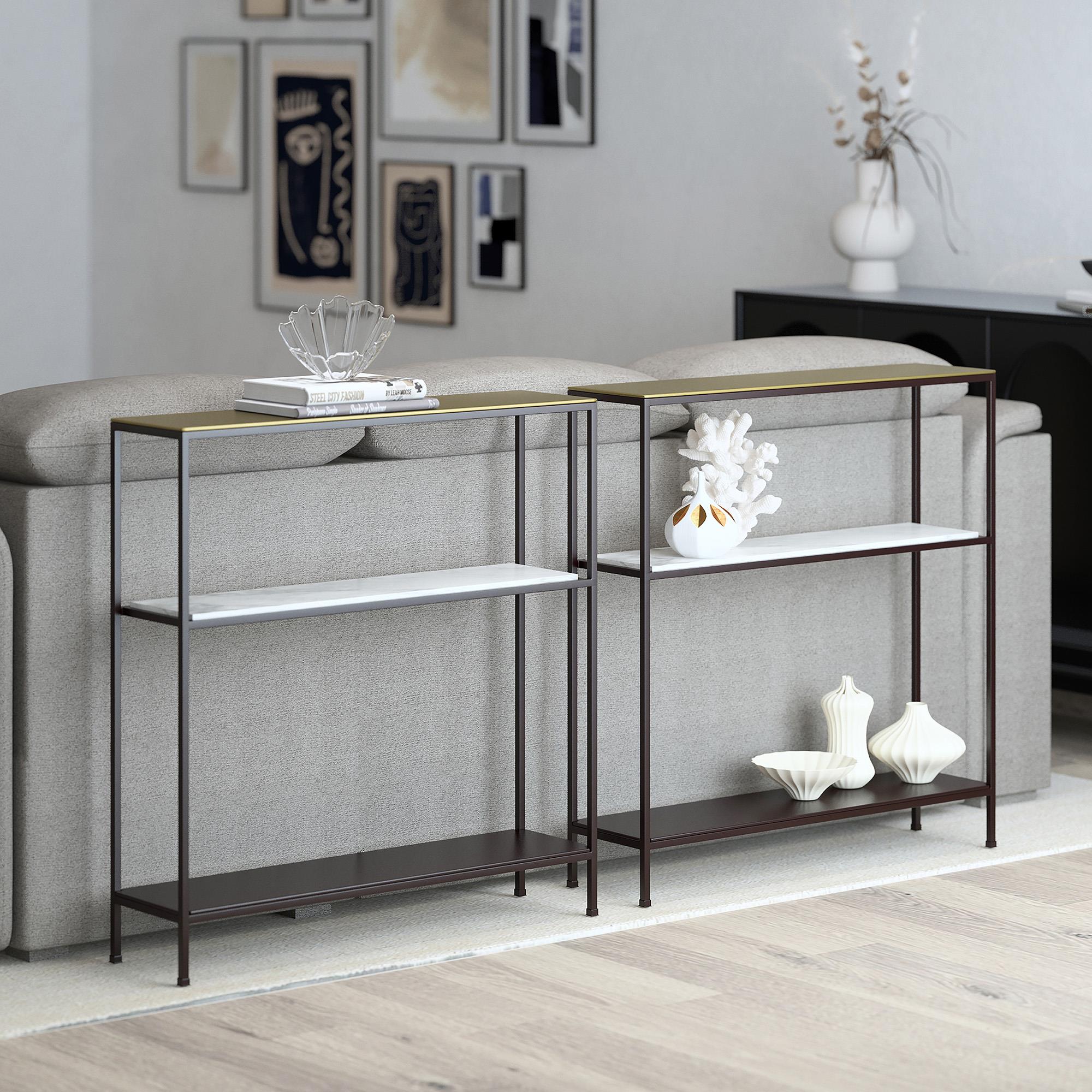  !nspire Izzy 502-179GL_BK Console Table - Antique Gold and Black IMAGE 3