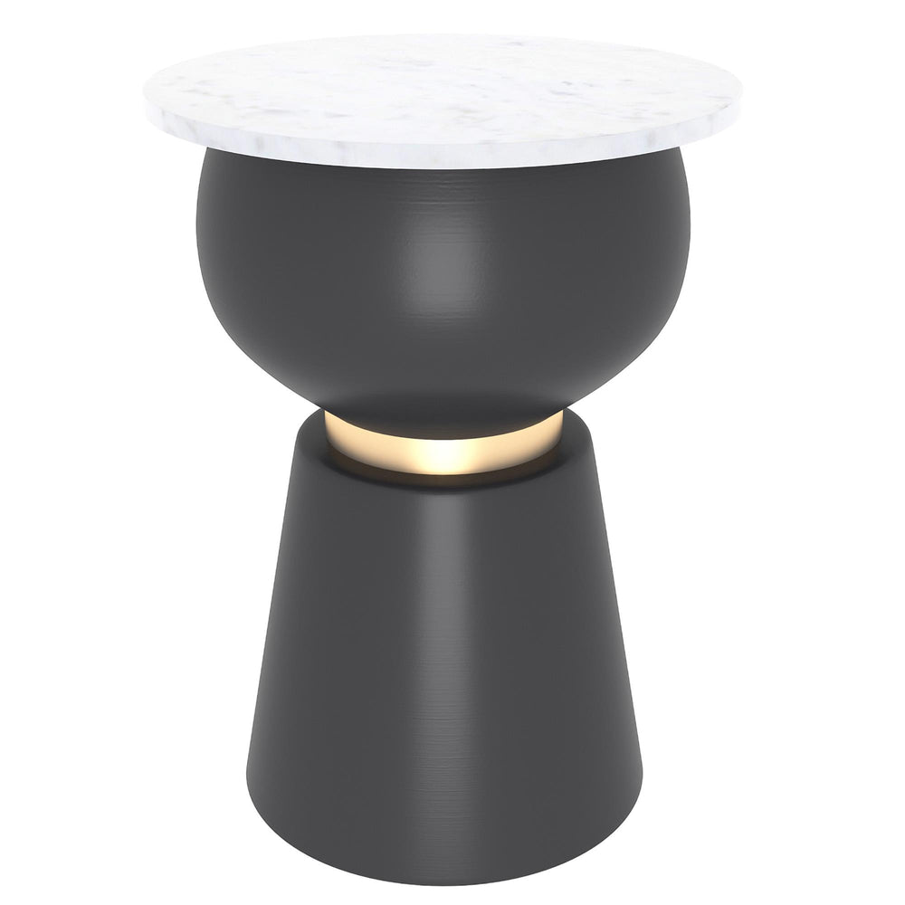  !nspire Alora 501-924WT Accent Table - Black and White and Brushed Gold IMAGE 1