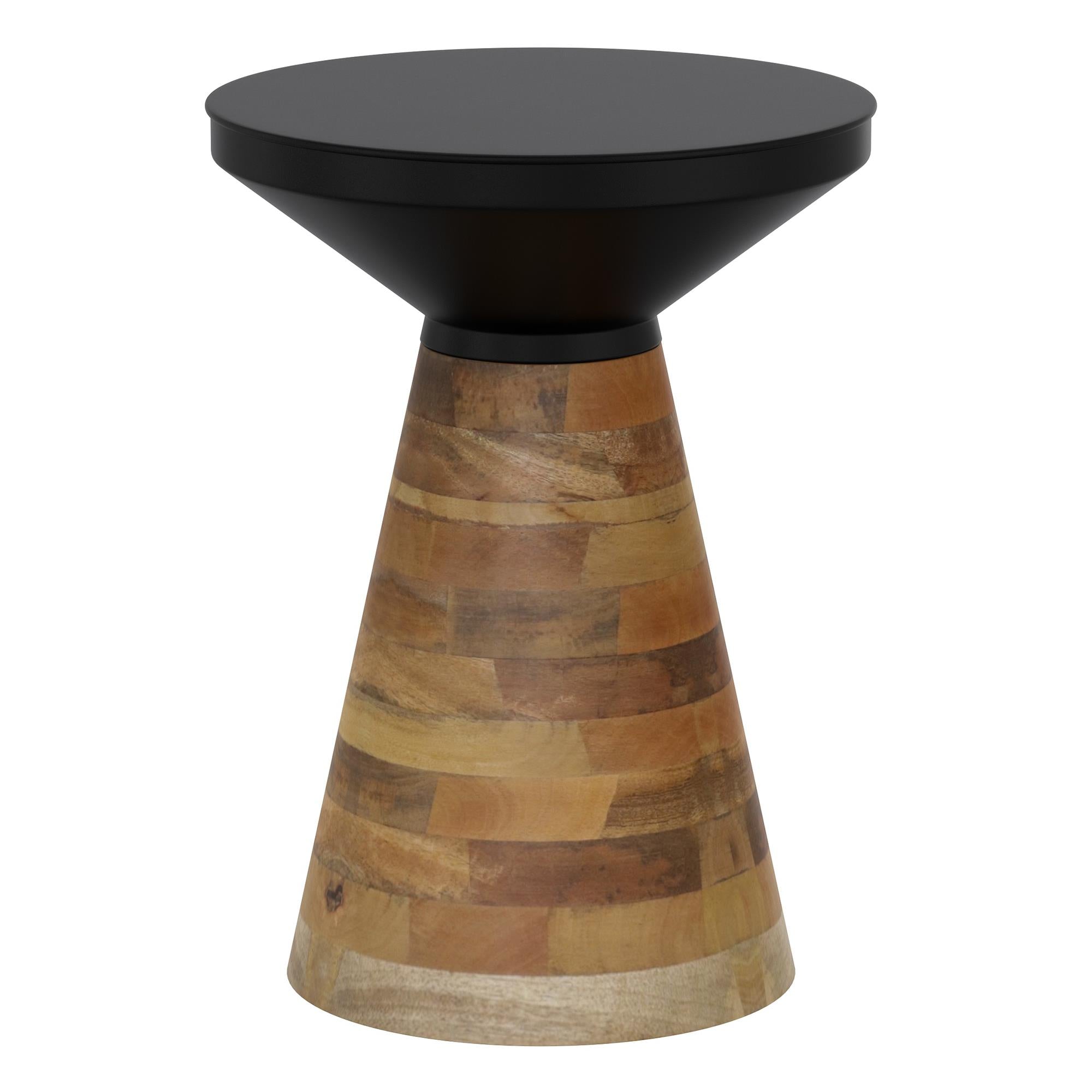  !nspire Boden 501-229BLK Accent Table - Black and Walnut IMAGE 1