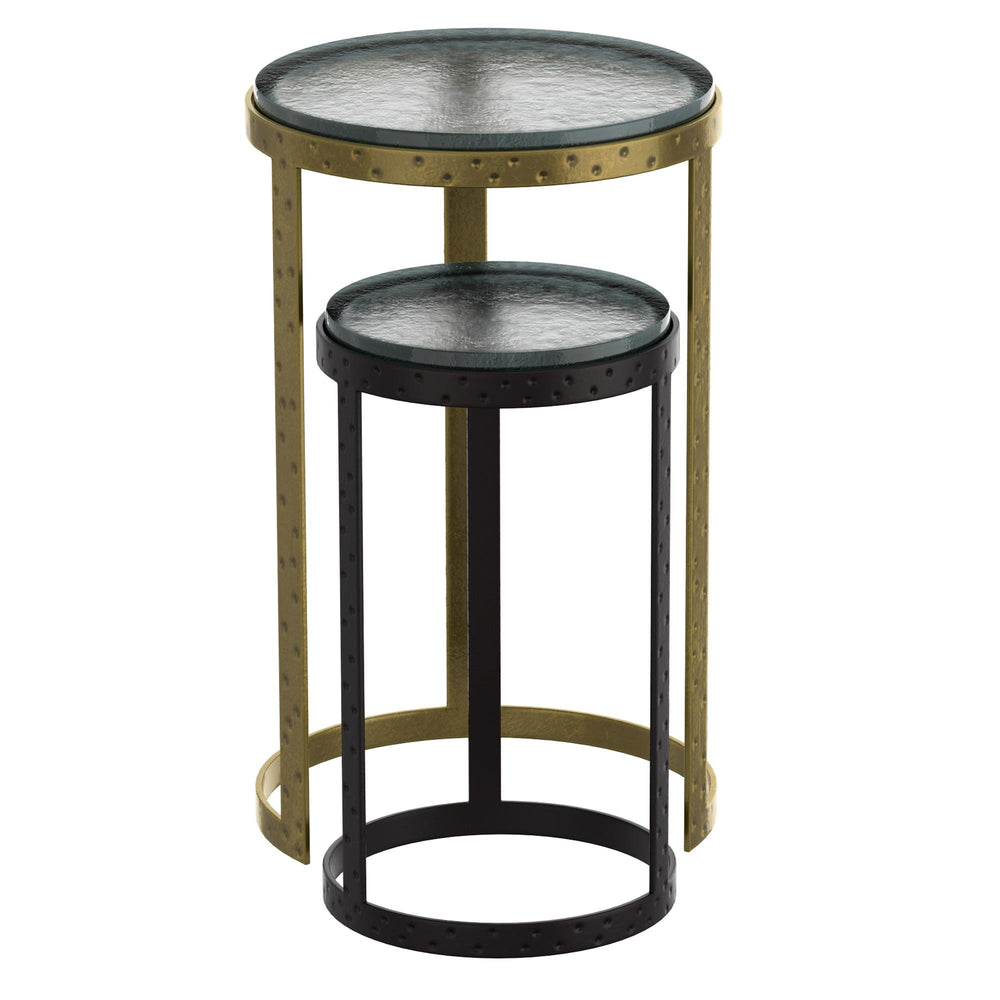  !nspire Ares 501-098GL_BK 2 pc Accent Table Set - Black and Antique Gold IMAGE 3
