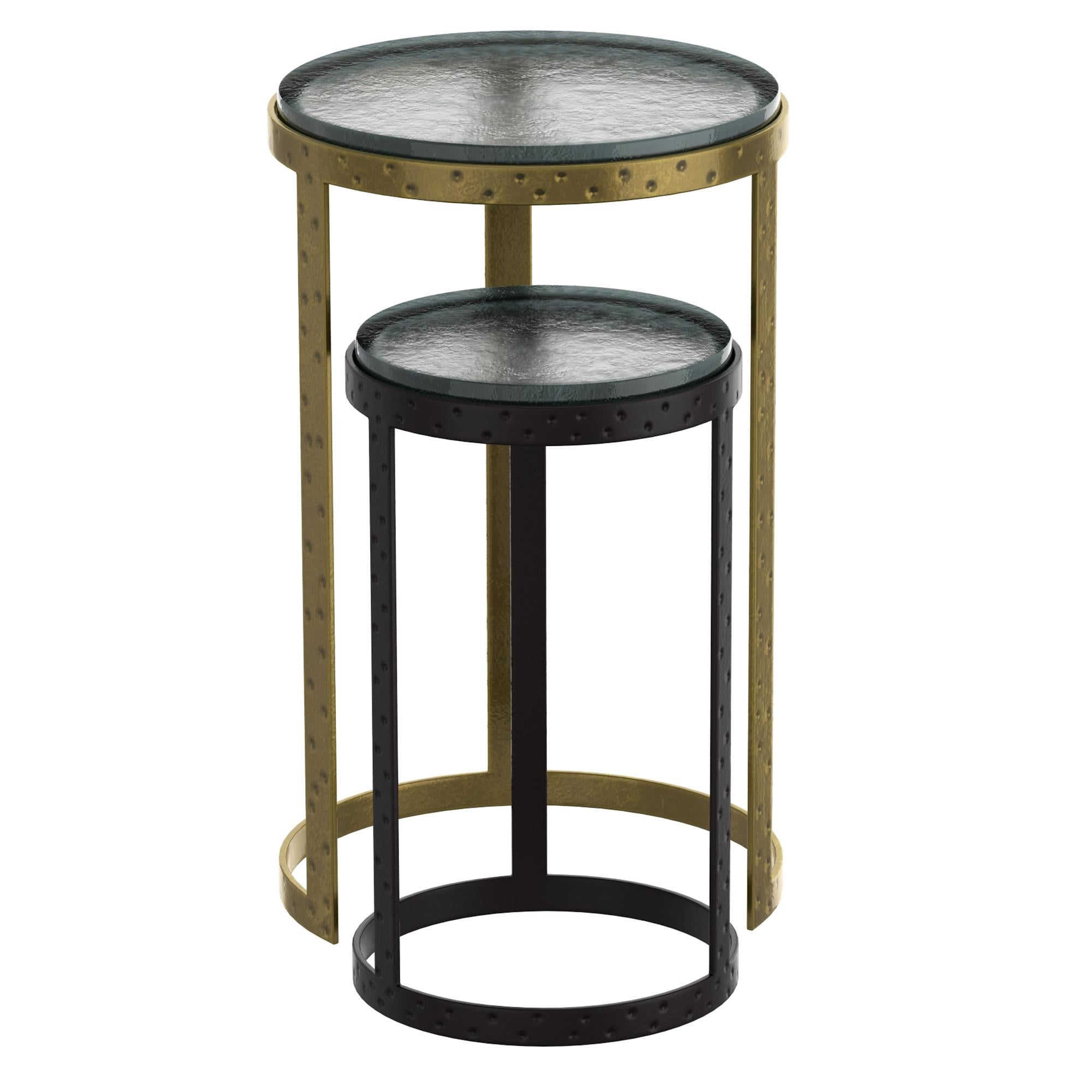  !nspire Ares 501-098GL_BK 2 pc Accent Table Set - Black and Antique Gold IMAGE 3