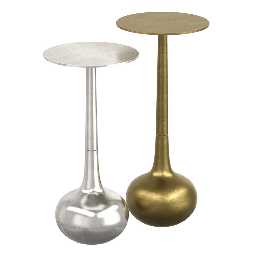  !nspire Sylas 501-100GL_CH 2 pc Accent Table Set - Antique Gold and Silver IMAGE 1