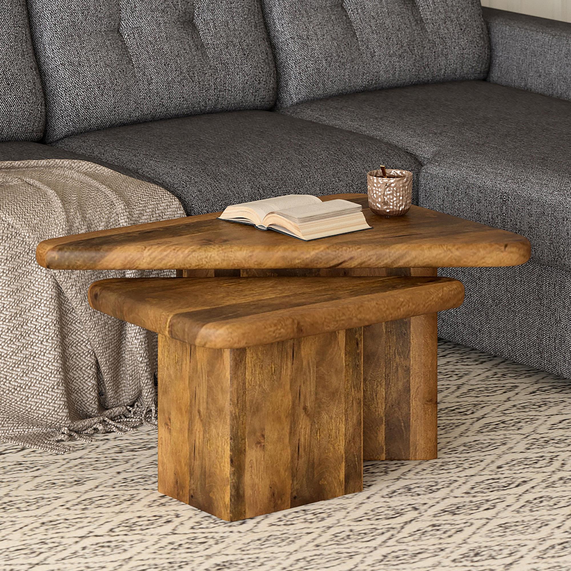  !nspire Draco 303-155WAL 2 pc Coffee Table Set - Walnut IMAGE 2