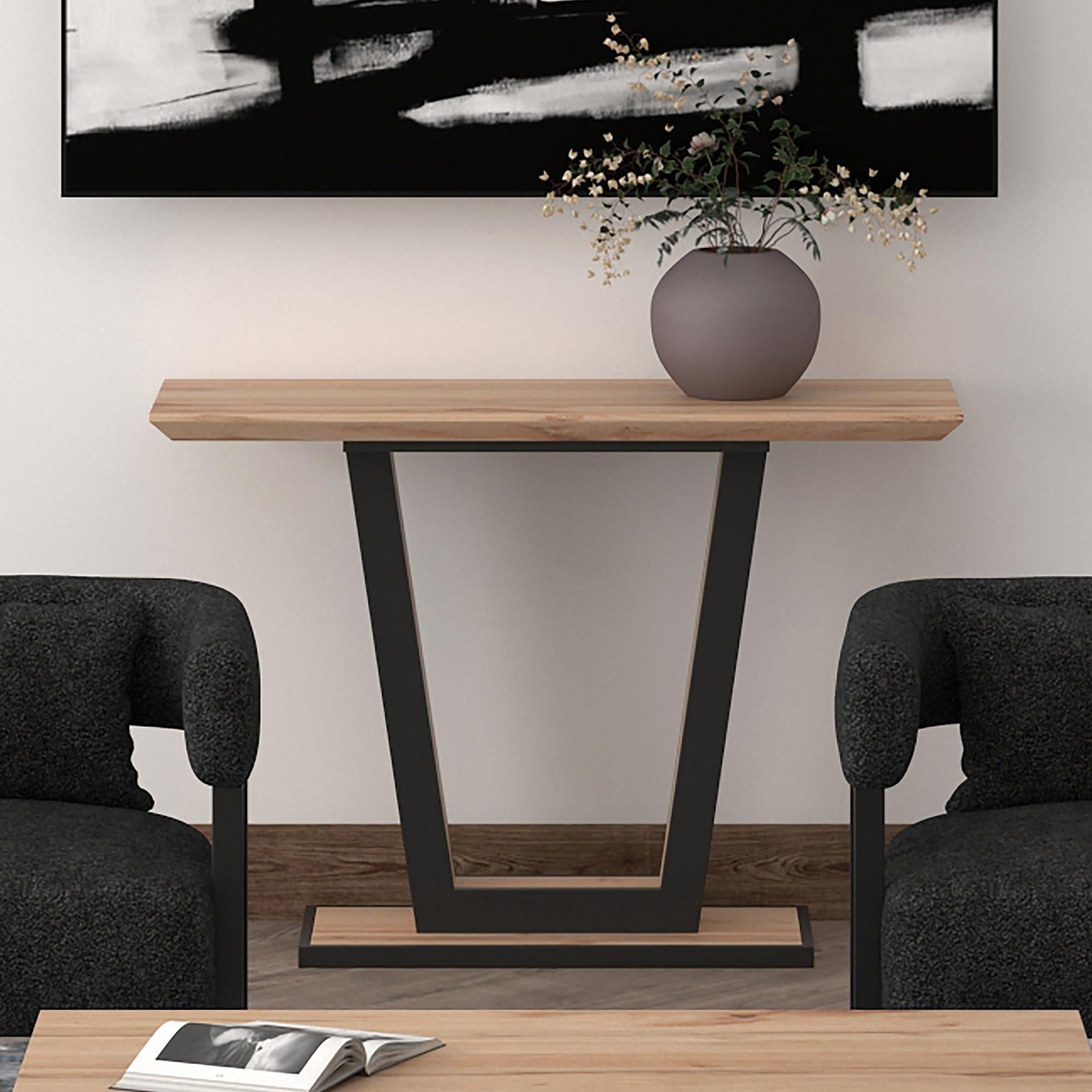  !nspire Forna 502-161NAT Console Table - Natural and Black IMAGE 2