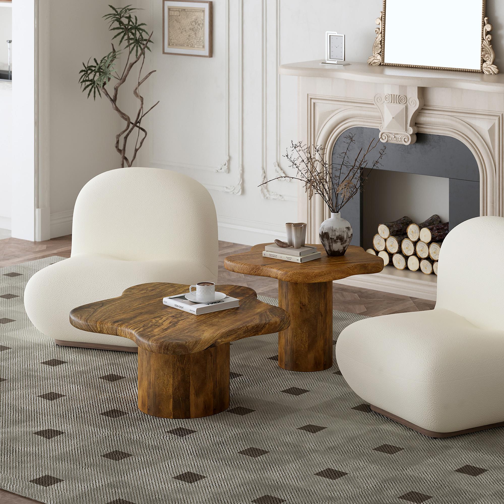  !nspire Mayal 303-149WAL 2 pc Coffee Table Set - Walnut IMAGE 2